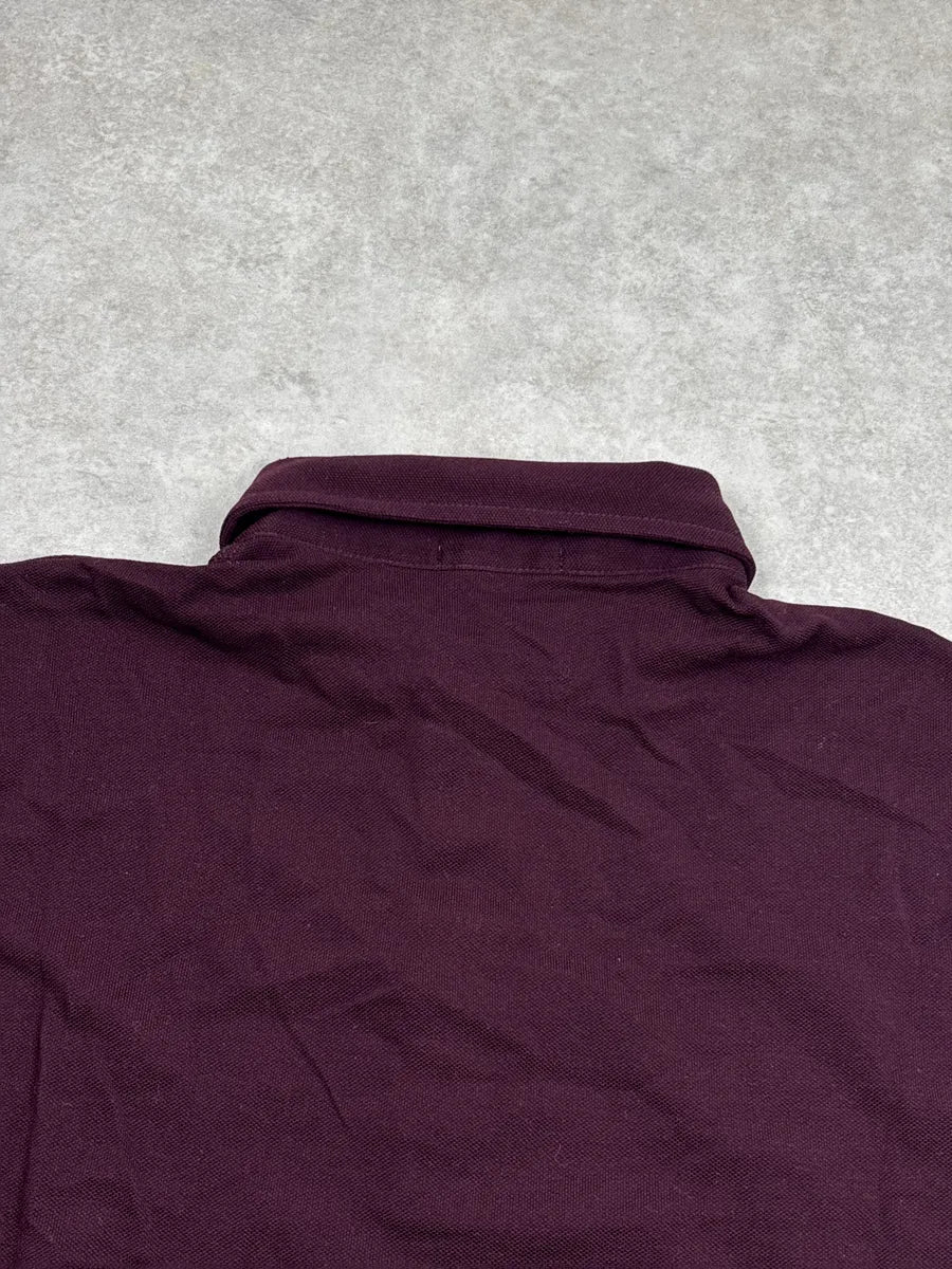 Burberry Dark Burgundy Embroidered Knight Logo Check Polo WCjqqDWH 6