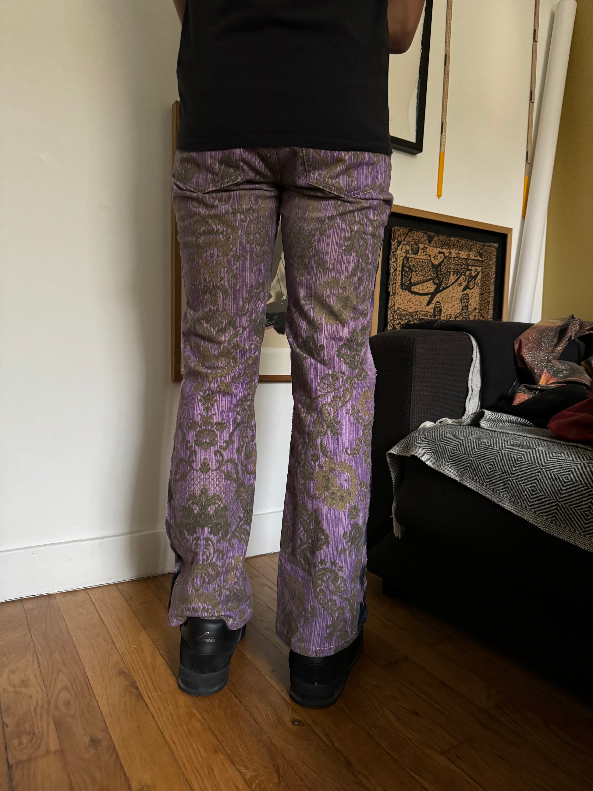 SS2005 Cavalli Mountain Peninsula Purple Relaxed Pants (S) - 3