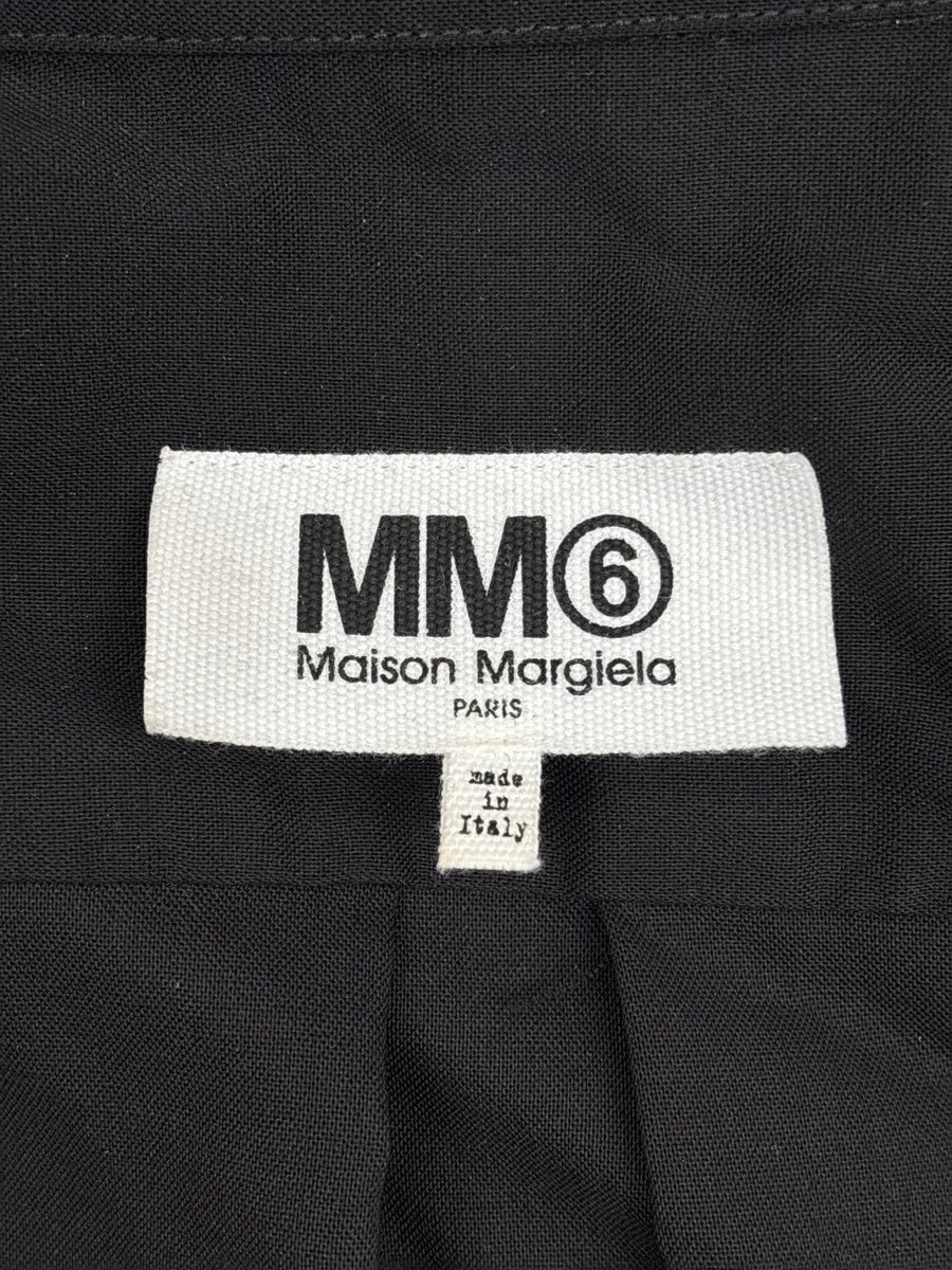 AW2019 MM6 Maison Margiela Black Glitter Logo Splatter Shirt WGHbLLTX 9