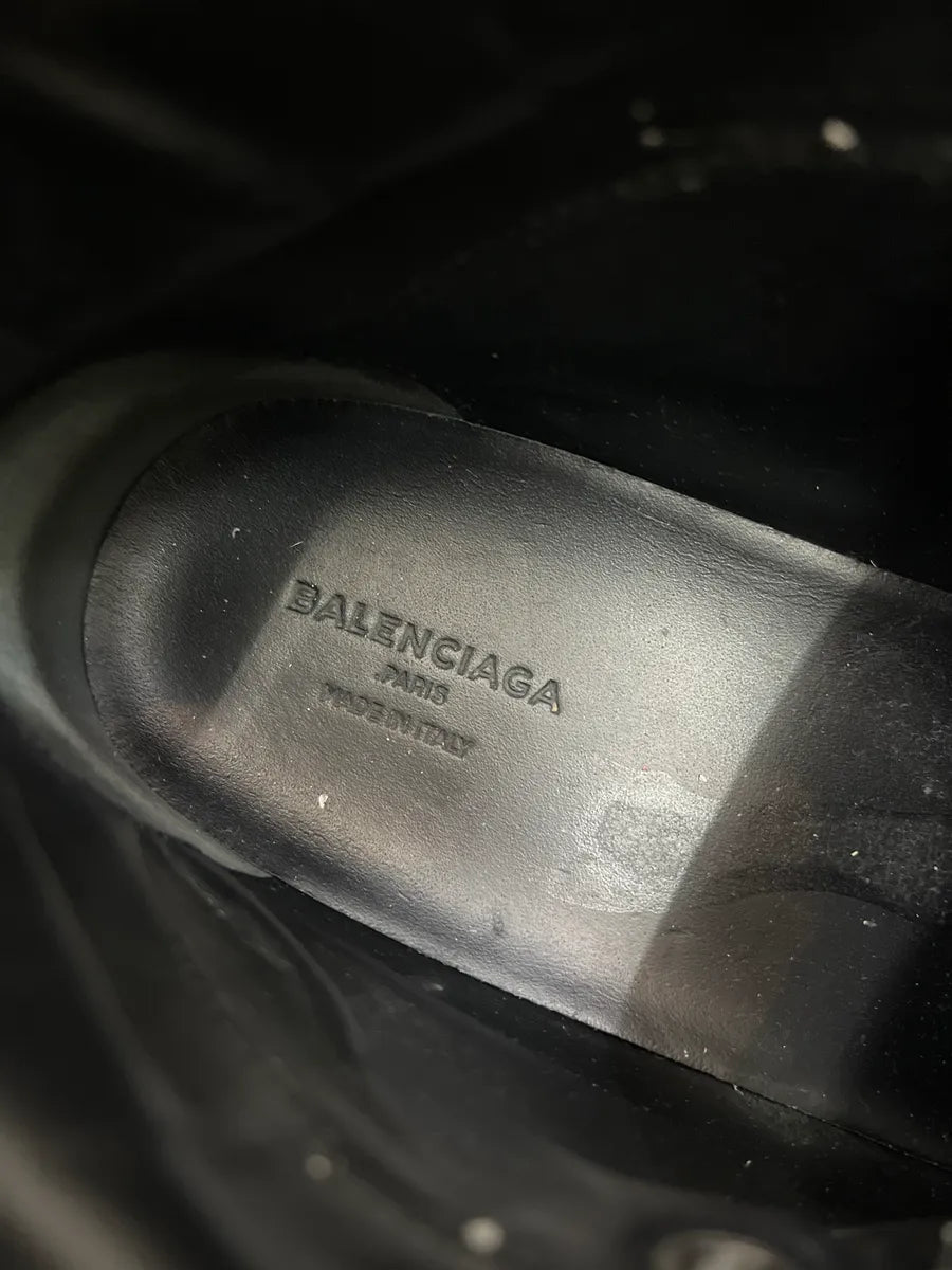 2010s Balenciaga Marble Effect White & Black Leather High Sneakers WKNpPMKI 8