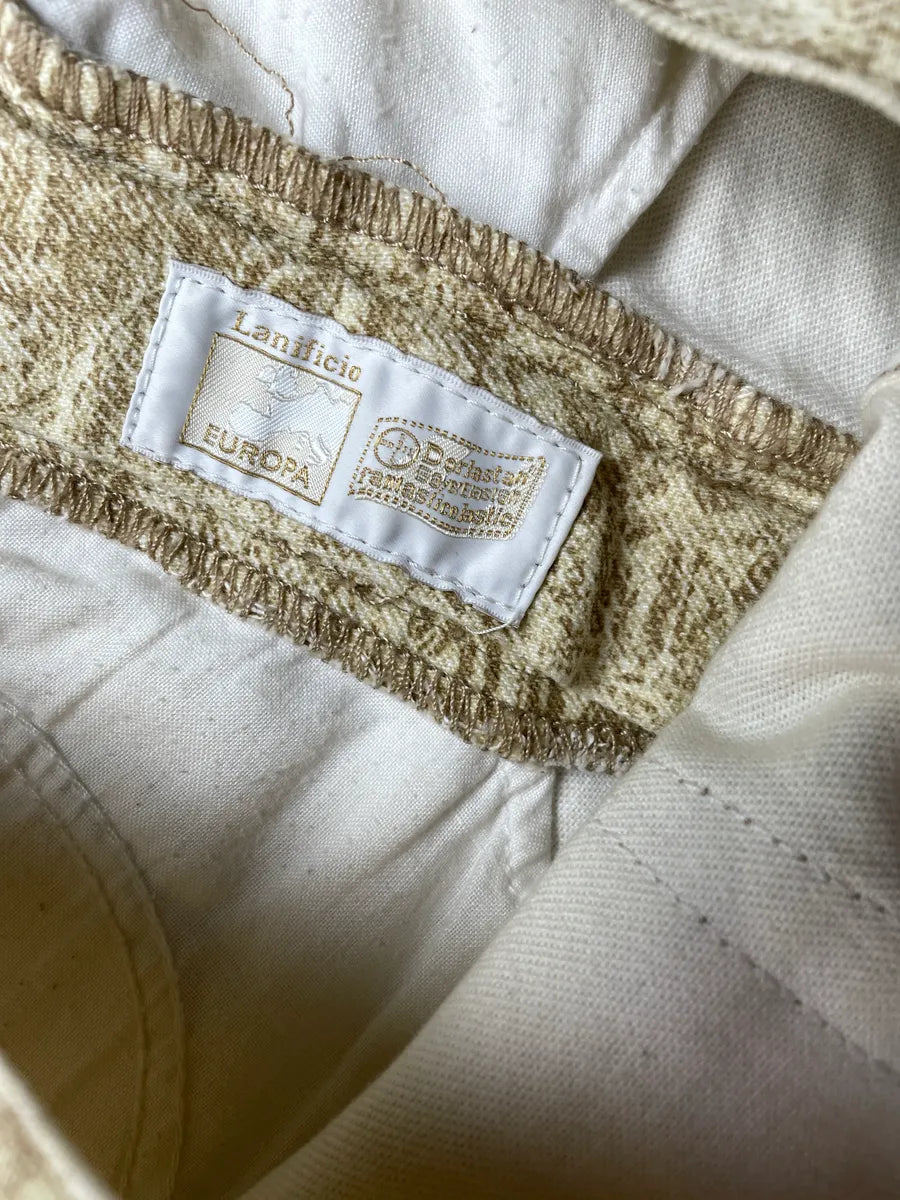 2000s Roberto Cavalli Beige Denim Marble Print Wide-Leg Jeans WRdOMjdl 12