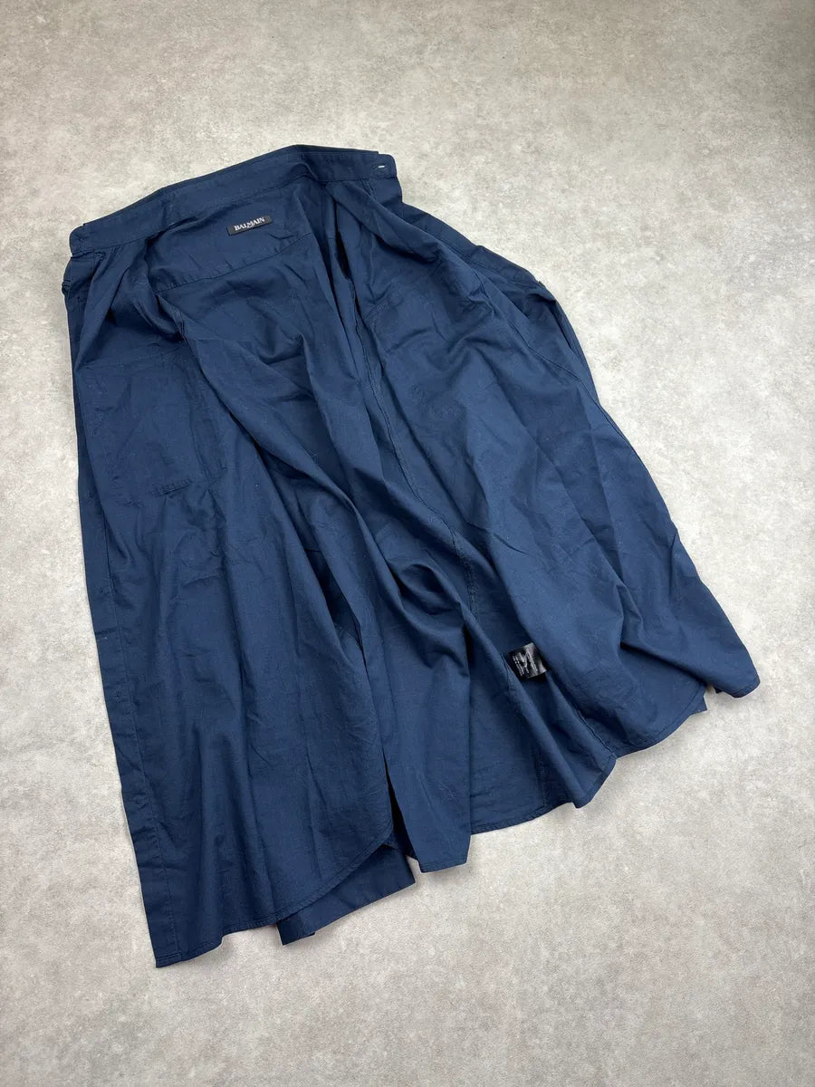 SS2017 Balmain Navy Epaulette Officer Military Shirt WUZoGTst 7