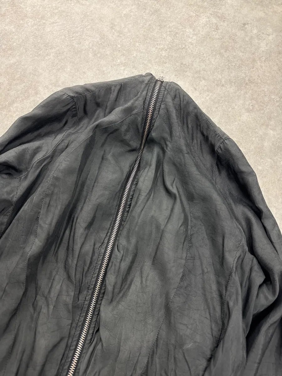 SS2011 Acne Studios Dark Grey Crinkled Zip Collar Bomber Jacket WVsmKHdI 6
