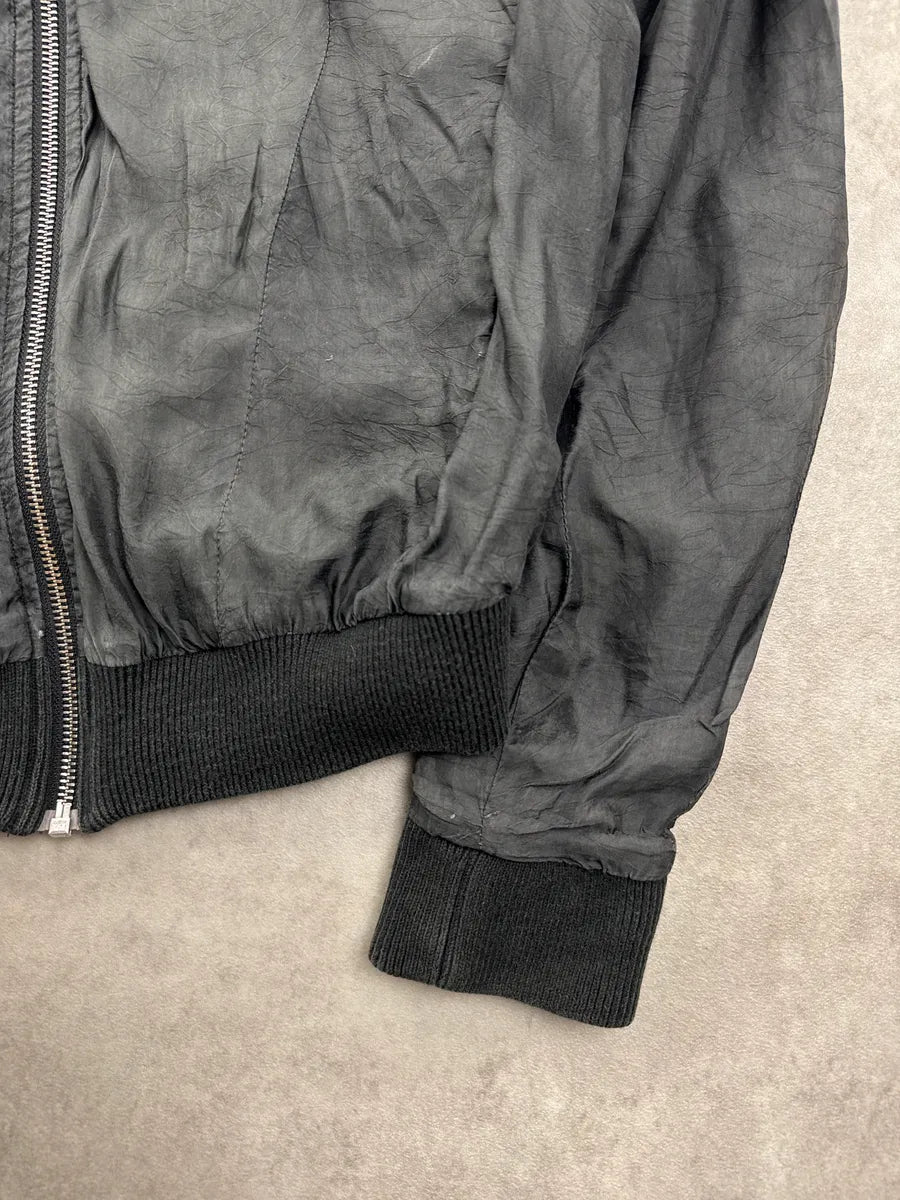 SS2011 Acne Studios Dark Grey Crinkled Zip Collar Bomber Jacket WVsmKHdI 8