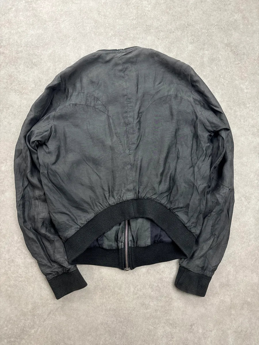 SS2011 Acne Studios Dark Grey Crinkled Zip Collar Bomber Jacket WVsmKHdI 1