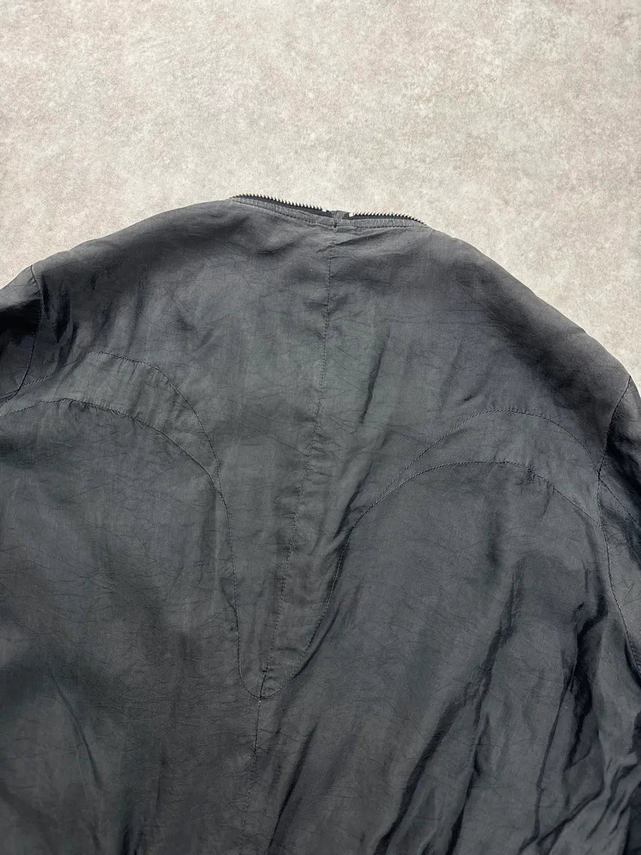 SS2011 Acne Studios Dark Grey Crinkled Zip Collar Bomber Jacket WVsmKHdI 7
