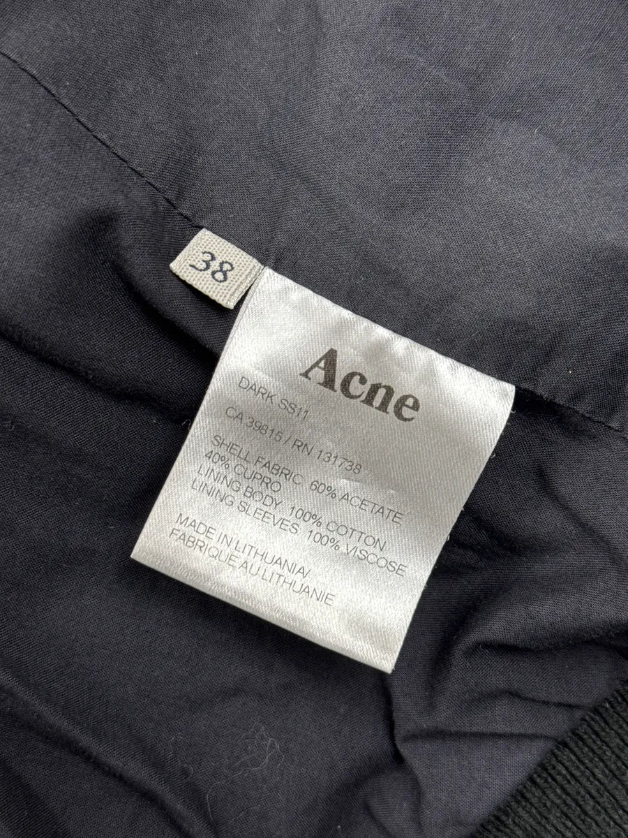 SS2011 Acne Studios Dark Grey Crinkled Zip Collar Bomber Jacket WVsmKHdI 10