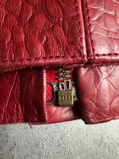 AW2000 Roberto Cavalli Crocodile Red Leather Jacket (L) - 8