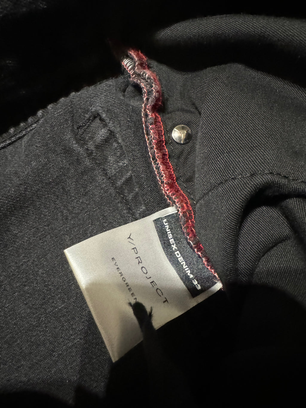 SS2025 Y/Project Snap Evergreen Black Denim Jeans (L) - 5