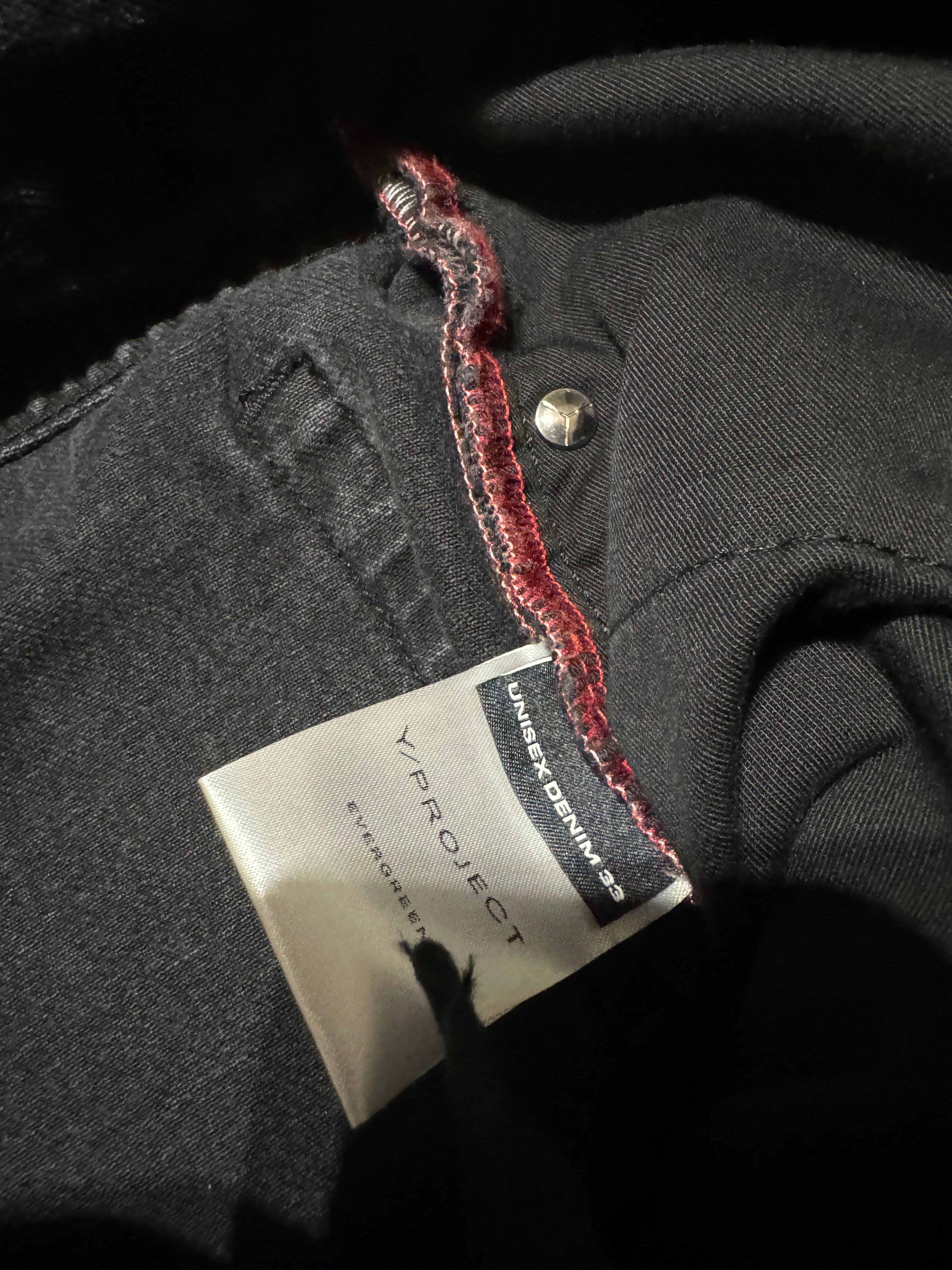 SS2025 Y/Project Snap Evergreen Black Denim Jeans (L) - 5