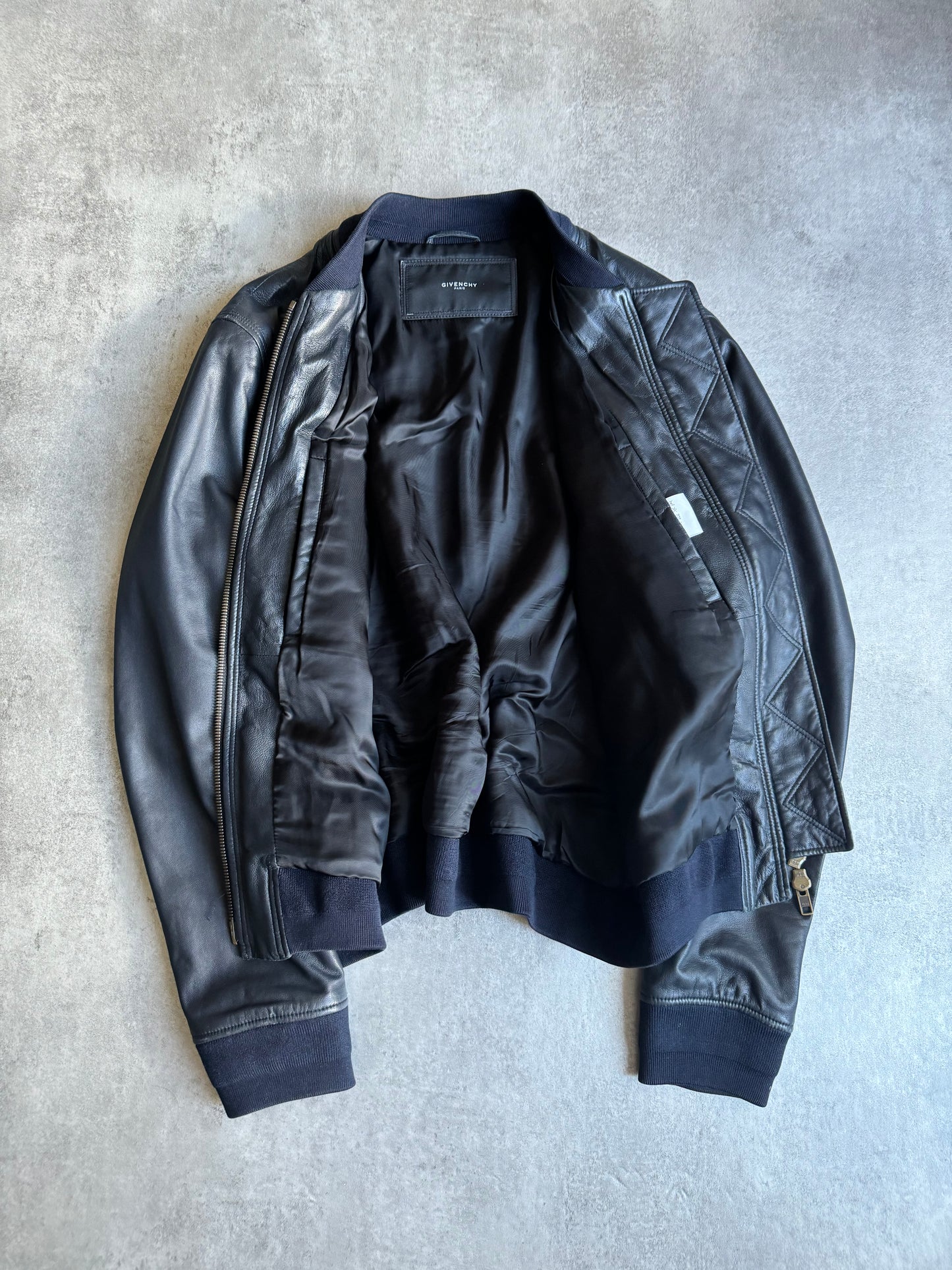 SS2013 Givenchy Black Leather Brut Leather Jacket by Riccardo Tisci (L) - 11