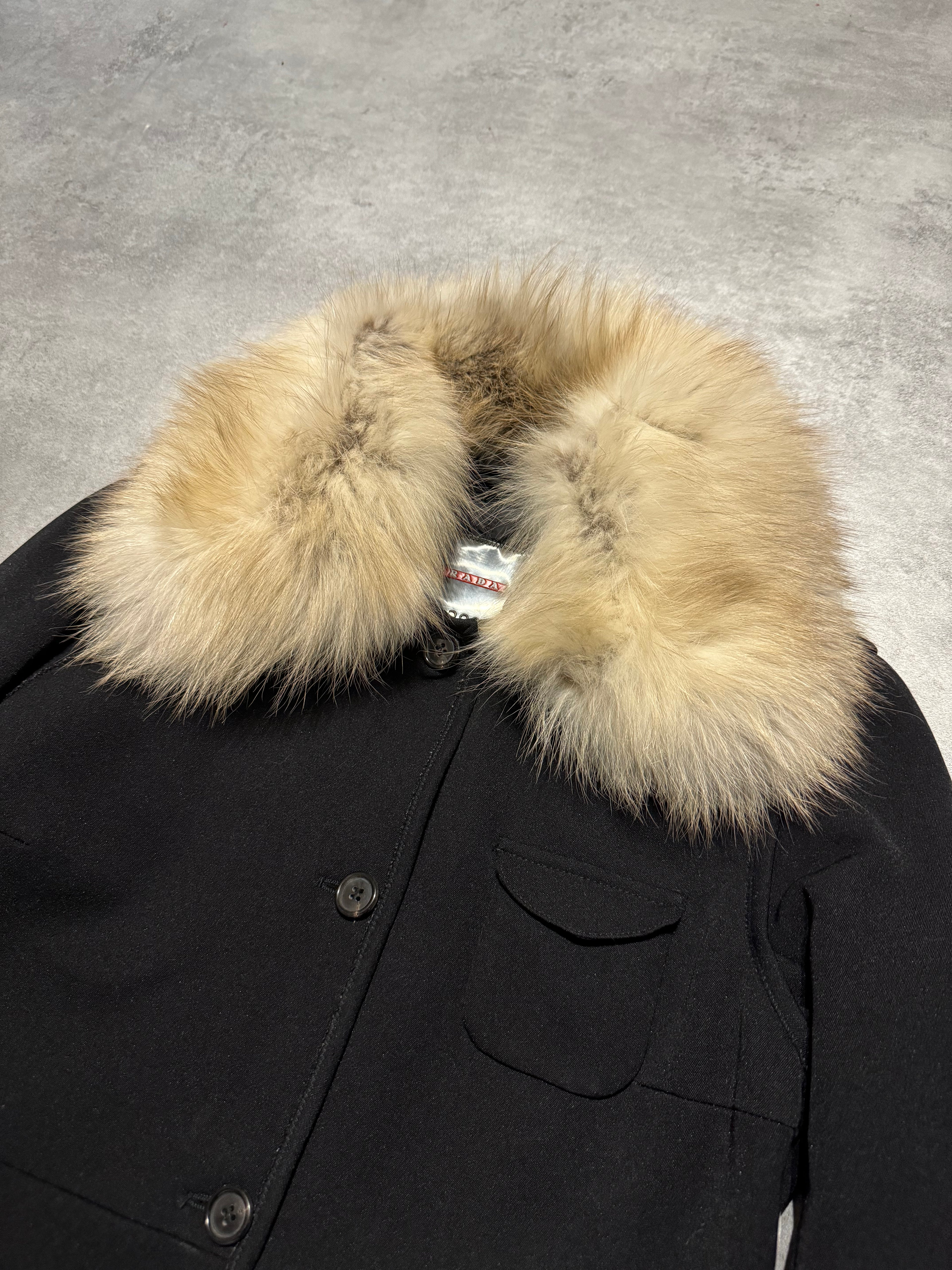 2000s Prada Cozy Elegant Fur Collar Jacket   (XS) - 8