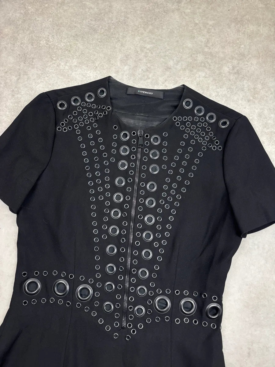 AW2011 Givenchy Black Eyelet Front Zip Dress by Riccardo Tisci WaaHTtyc 5