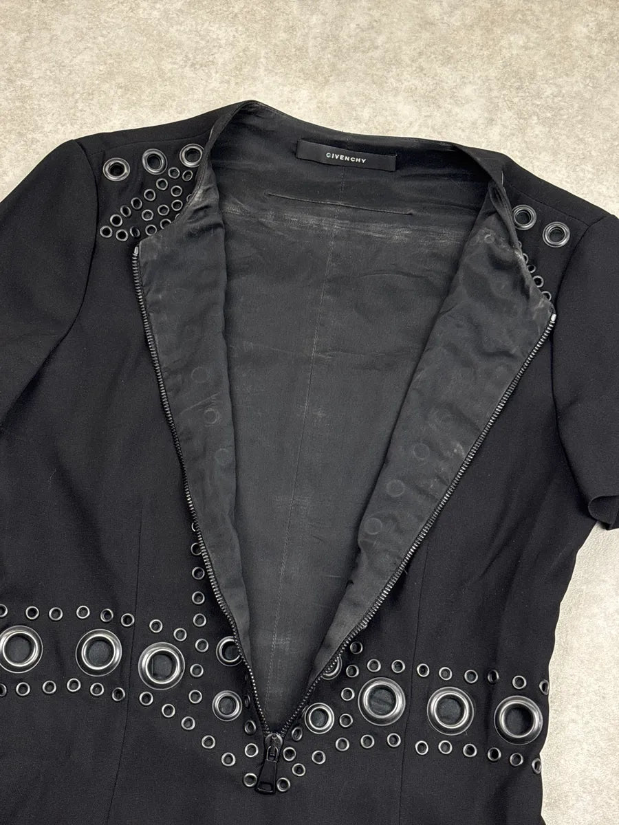 AW2011 Givenchy Black Eyelet Front Zip Dress by Riccardo Tisci WaaHTtyc 3