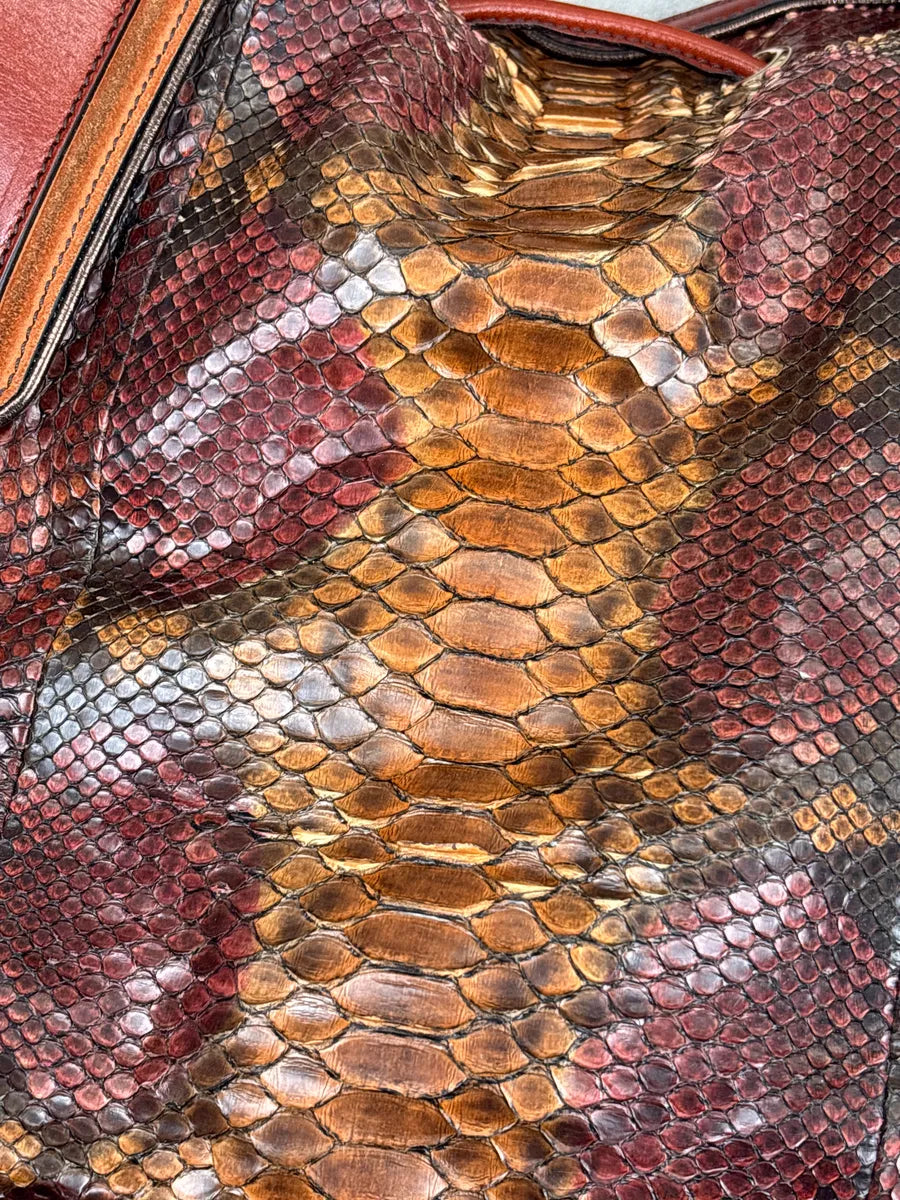 Burberry Prorsum Brown Python Snake Leather Drawstring Tote Totebag WbWzEcwD 14