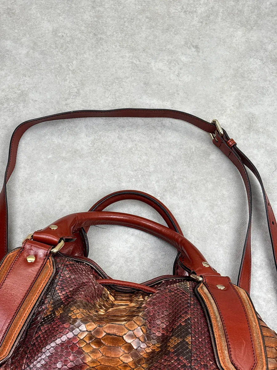 Burberry Prorsum Brown Python Snake Leather Drawstring Tote Totebag WbWzEcwD 15
