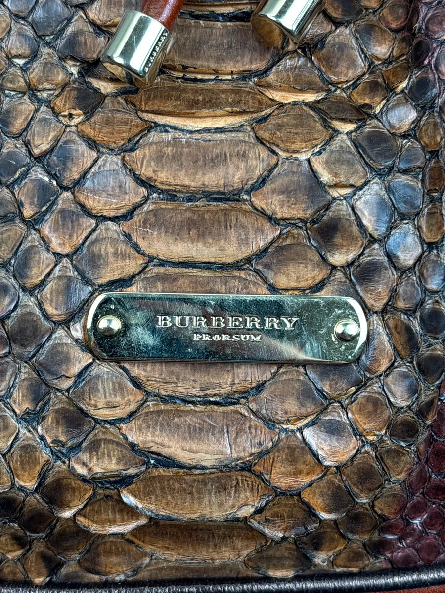 Burberry Prorsum Brown Python Snake Leather Drawstring Tote Totebag WbWzEcwD 20