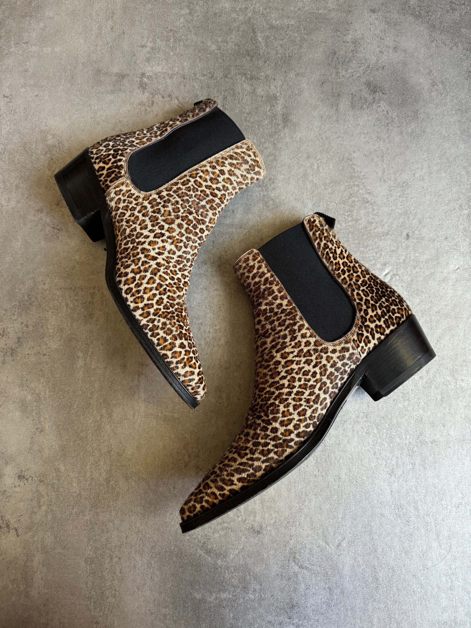 SS2019 Celine Leopard Chelsea Boots Calfskin Leather by Hedi Slimane (40) - 6