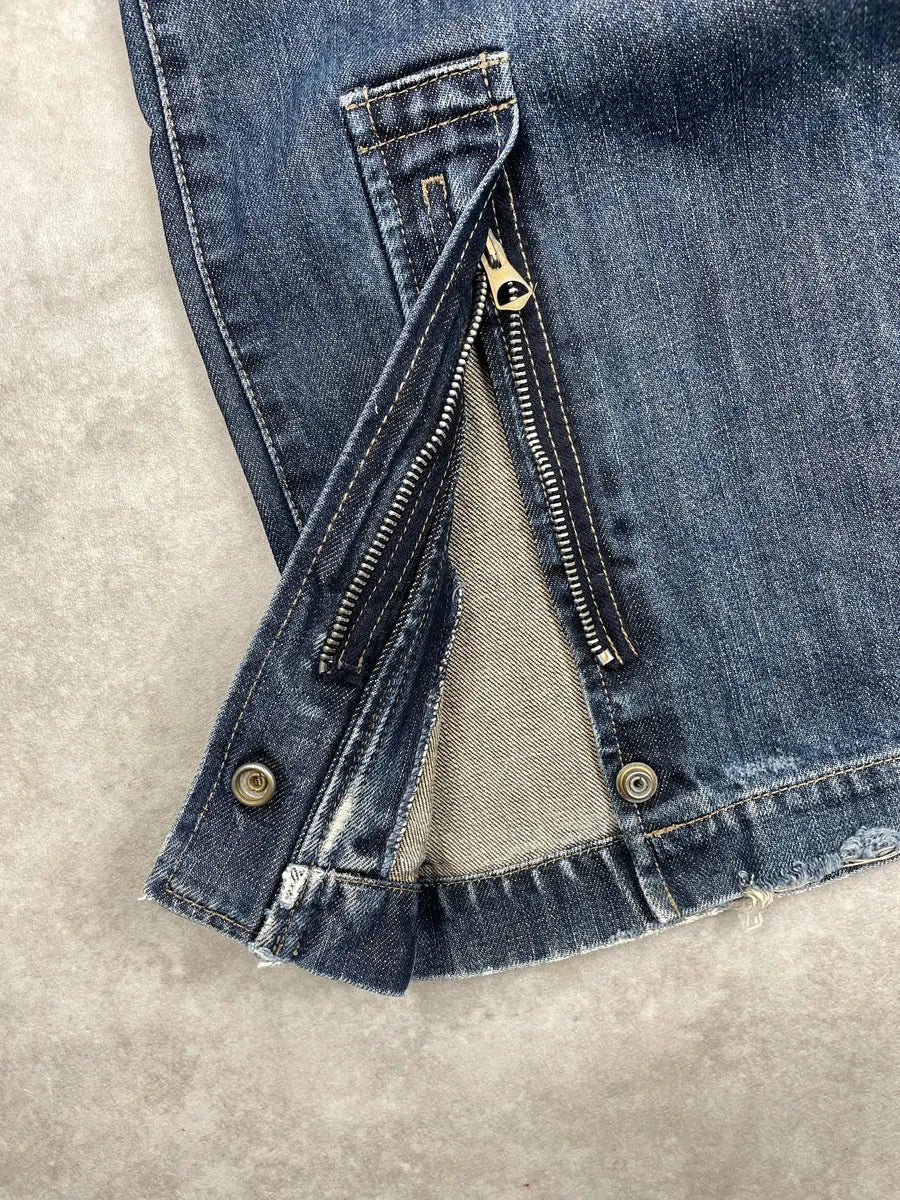 AW2005 Armani Blue Denim Cargo Wide Leg Jeans WpDlbCYg 8