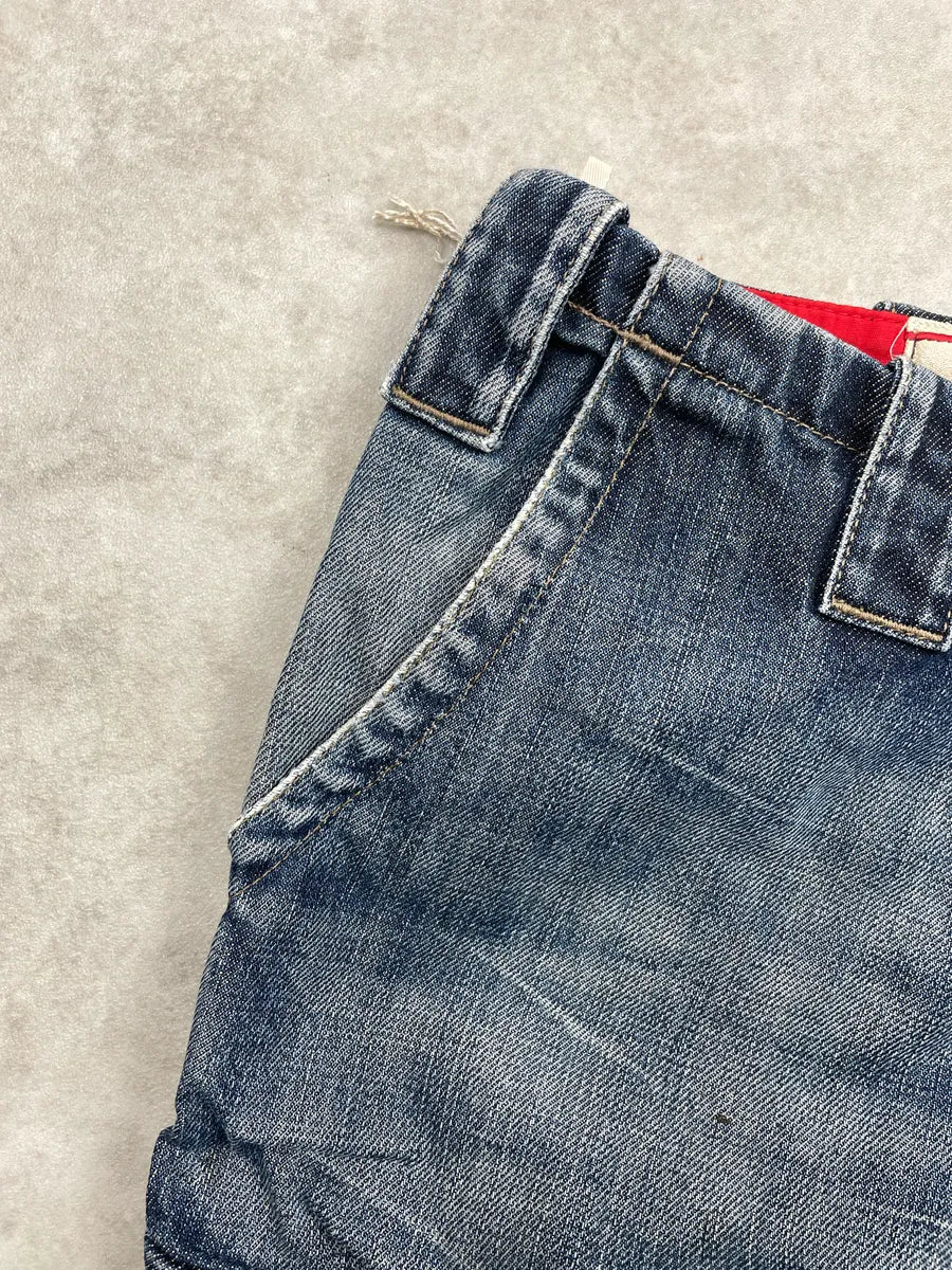 AW2005 Armani Blue Denim Cargo Wide Leg Jeans WpDlbCYg 6