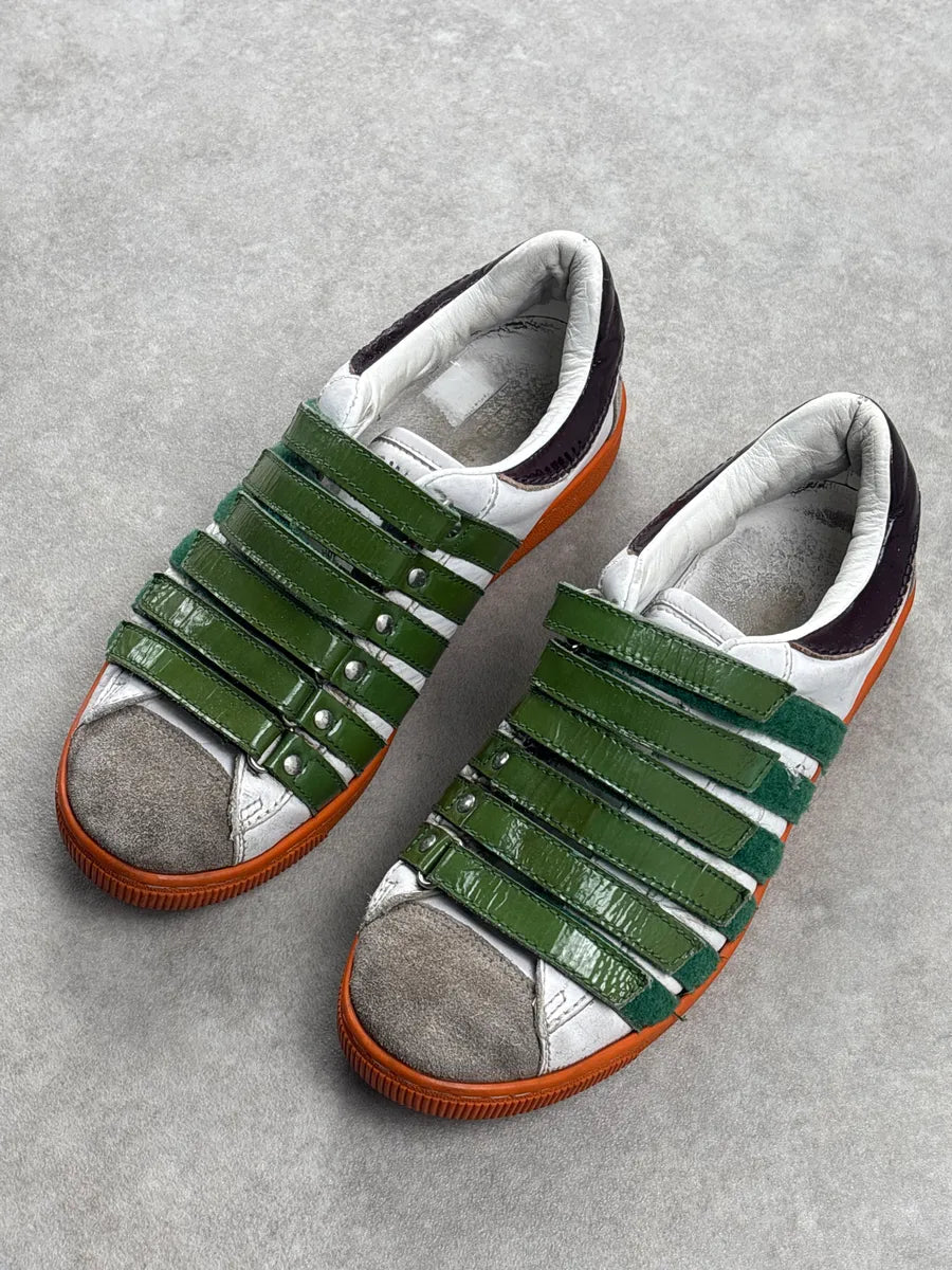 2000s Dsquared2 White Leather Multi-Strap Velcro Sneakers WsFfDcbA 2