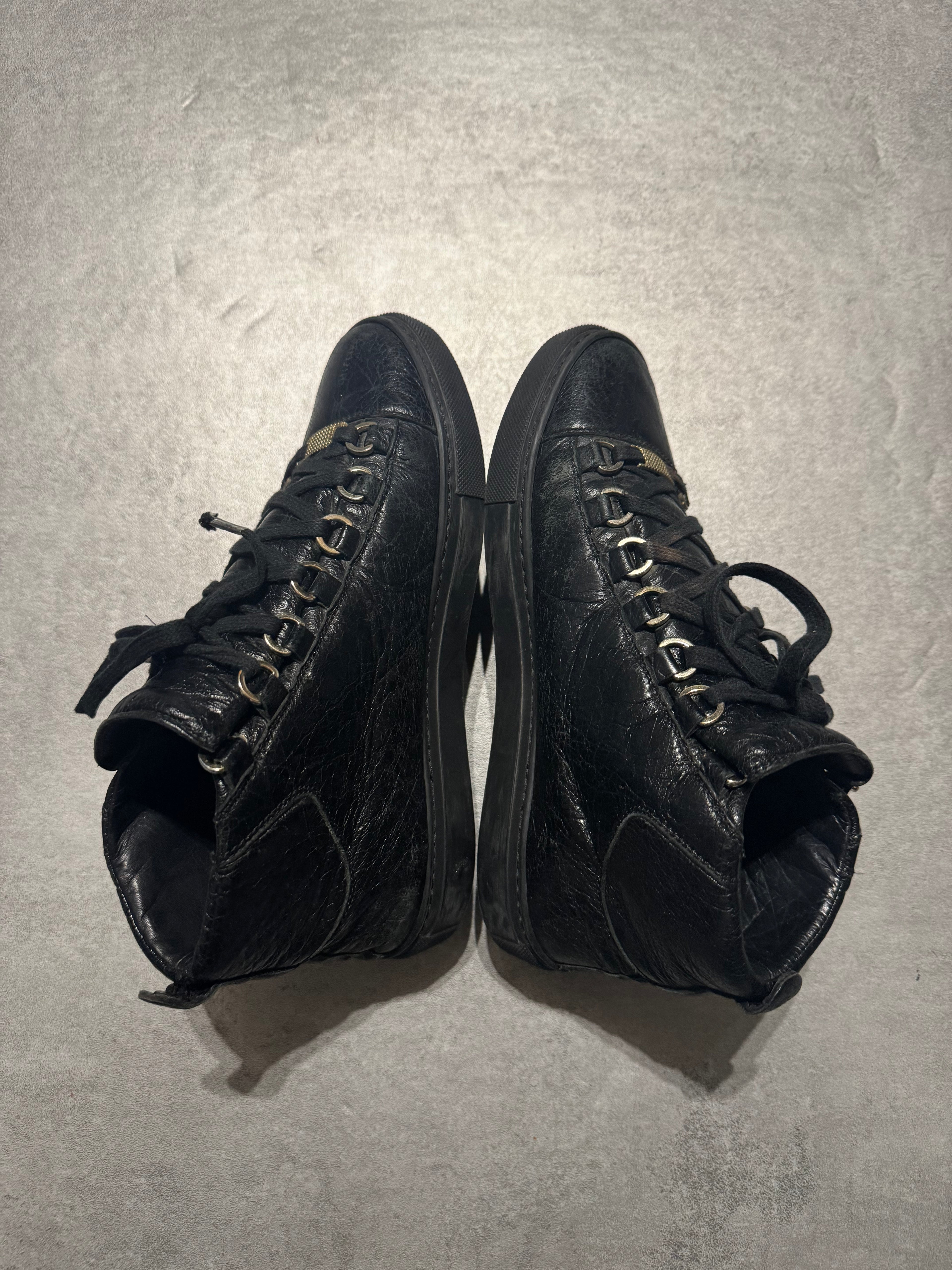 Balenciaga Arena Black High Leather Shoes (37,5) - 3