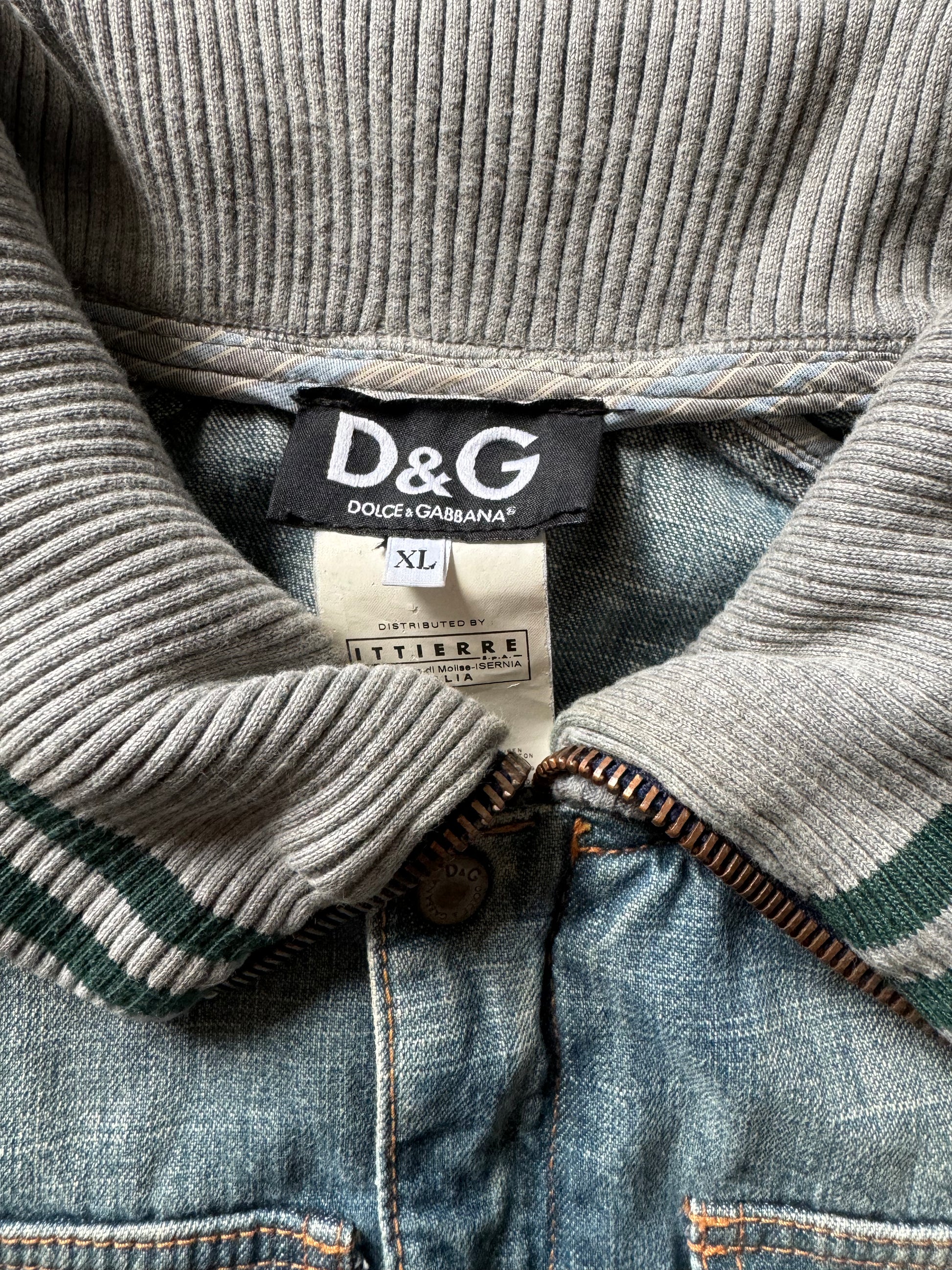 SS2005 Dolce & Gabbana Stonewash Logo Denim Jacket  (L) - 4