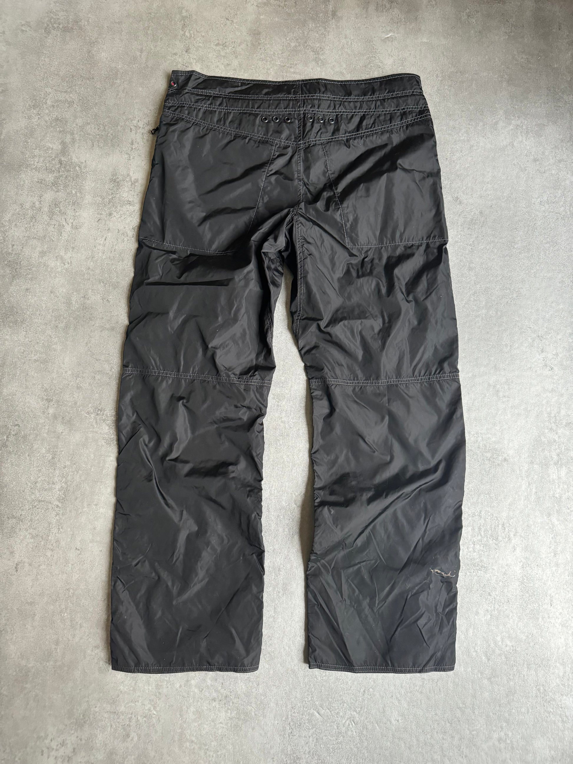 AW2006 Prada Black Soft Nylon Cozy Pants (M/L) - 3