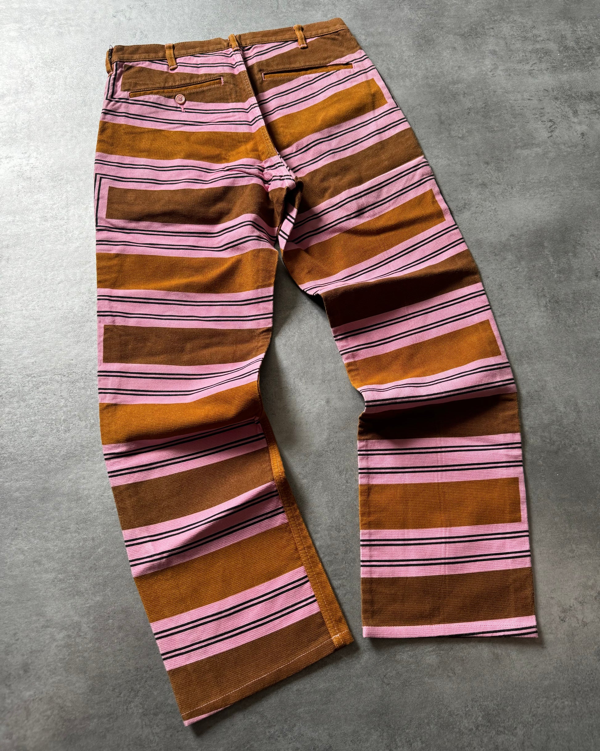 AW2004 Comme des Garçons Homme Plus Pink Geometrical Camel Pants  (S) - 2