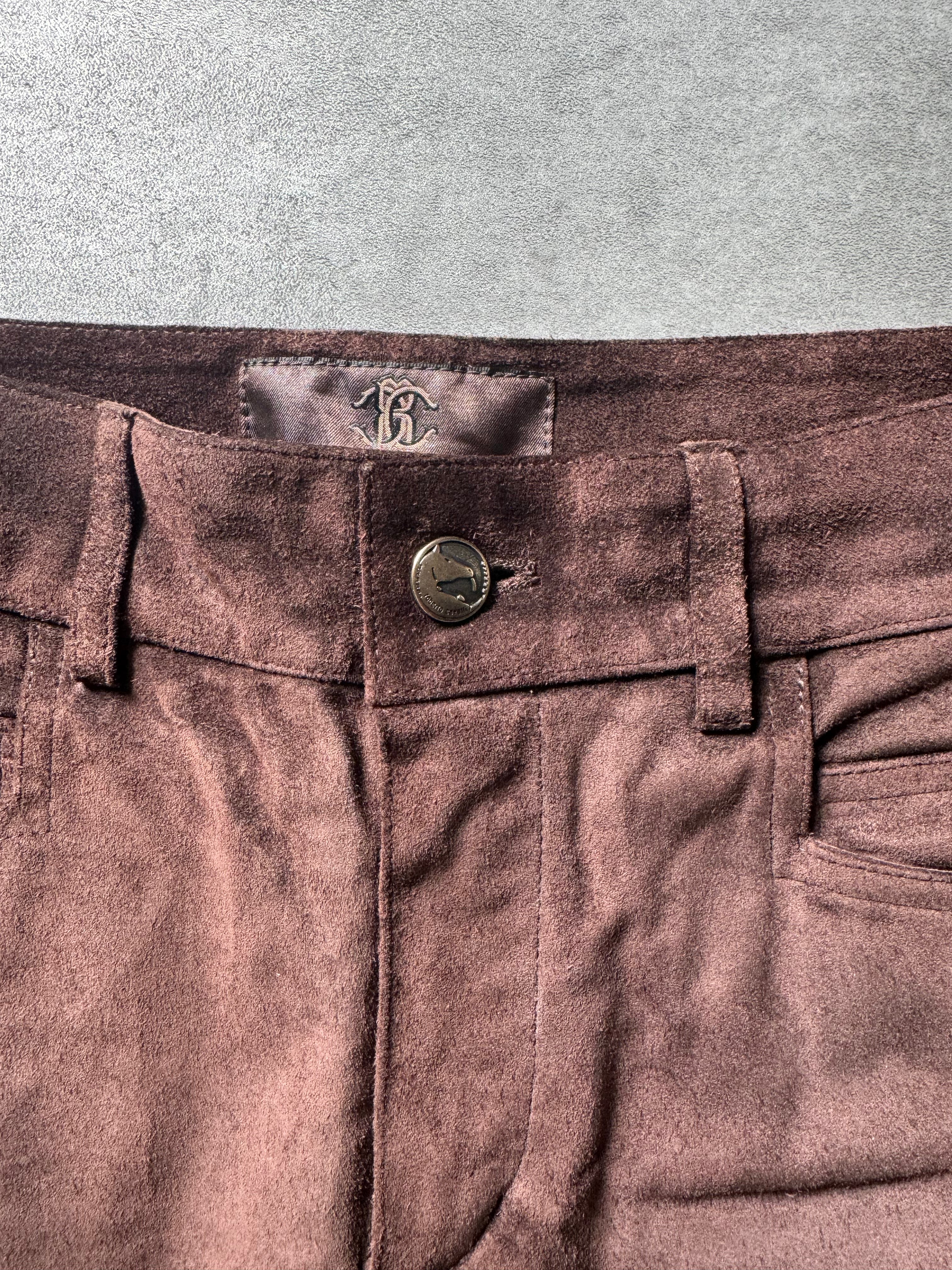 Roberto Cavalli Brown Leather Soft Pants (M) - 10