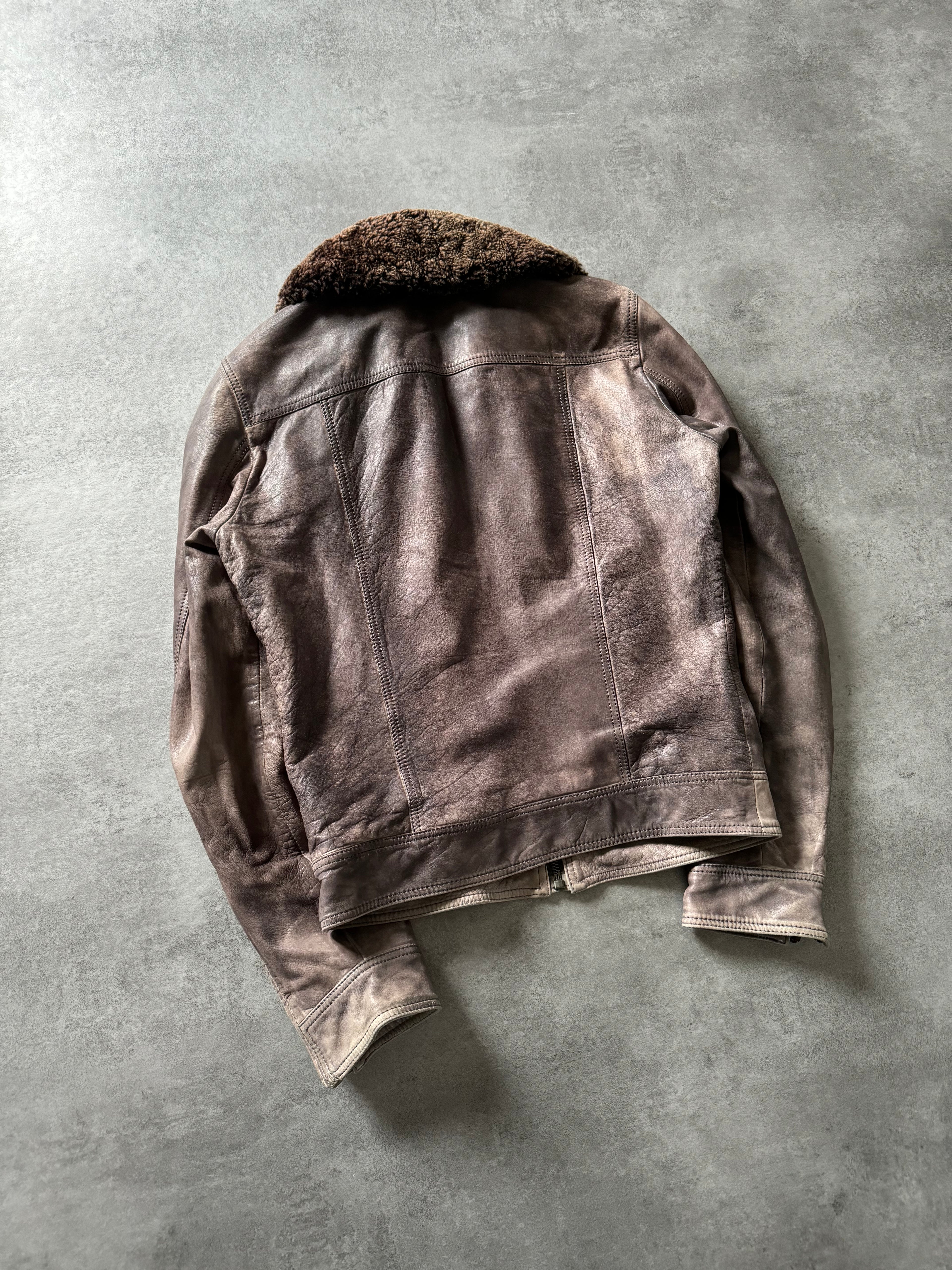 2000s Dolce & Gabbana Premium Brut Leather Jacket  (S) - 3