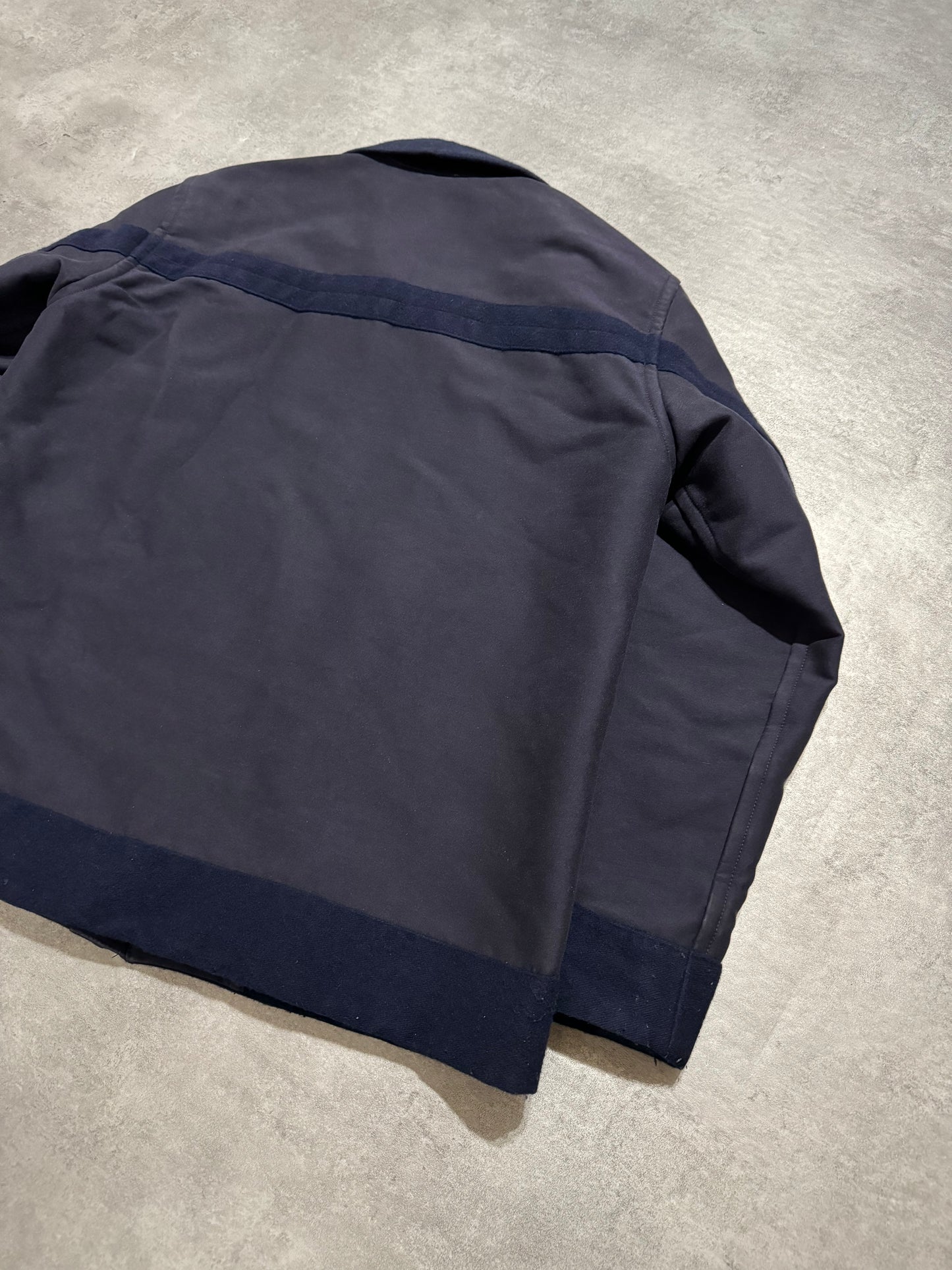 Issey Miyake Navy Wool Aero Relaxed Japanese Coach Jacket (L) - 5