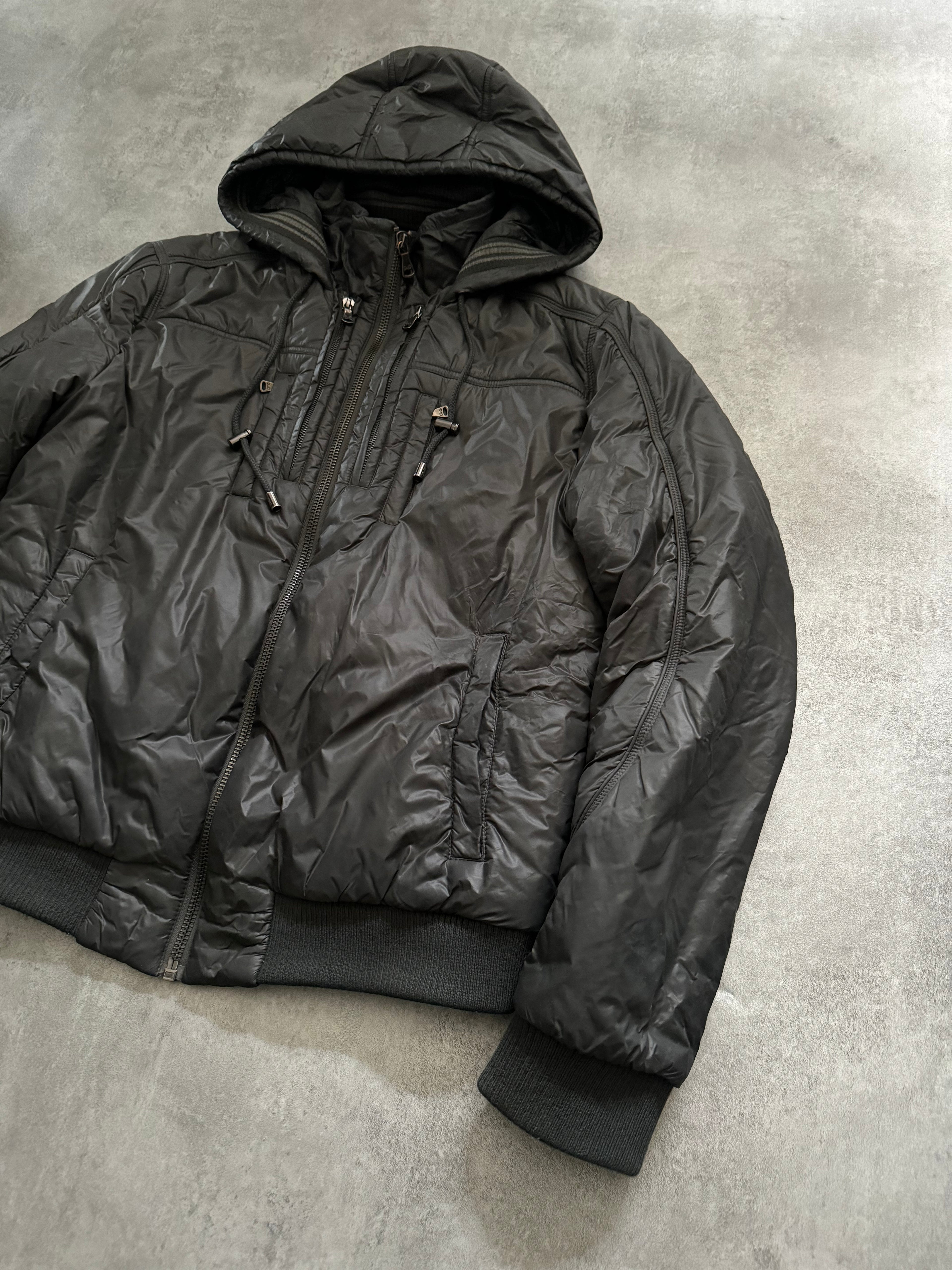 2000s Dolce & Gabbana Multi Zips Avant Garde Grey Astro Bomber Jacket (L) - 11