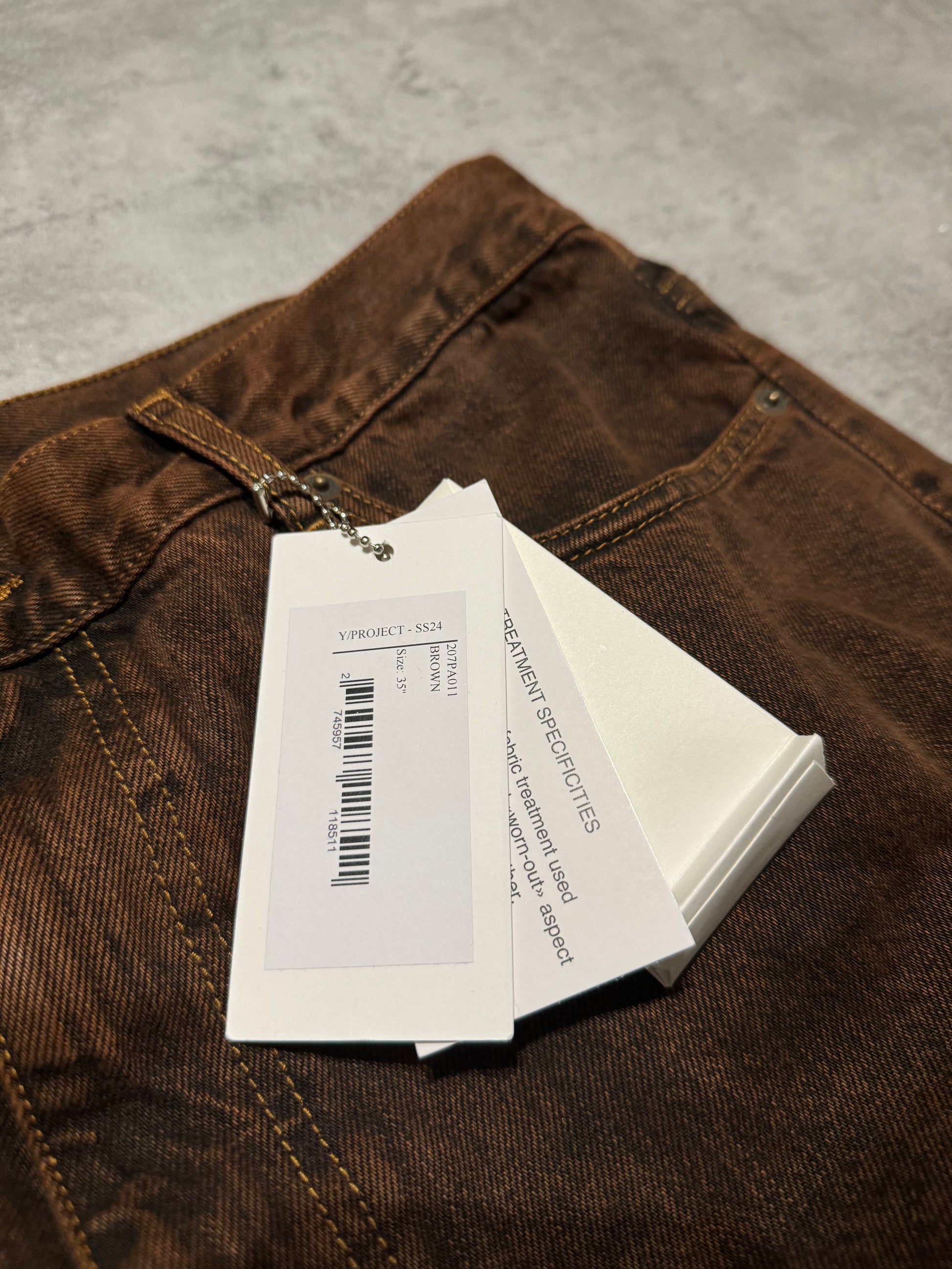 SS2024 Y/Project Brown Faded Superposed Extra Denim Jeans  (L/XL) - 7