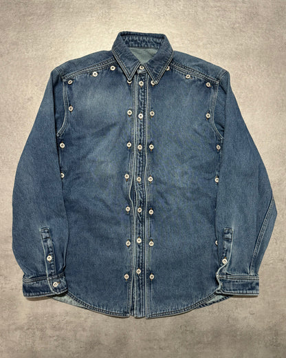 SS2024 Y/Project Blue Evergreen Panel Denim Shirt (M) - 1