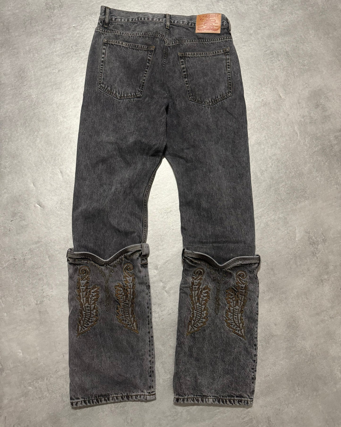 SS2024 Y/Project Cow-Boy Brut Grey Astro Denim Jeans (L) - 2