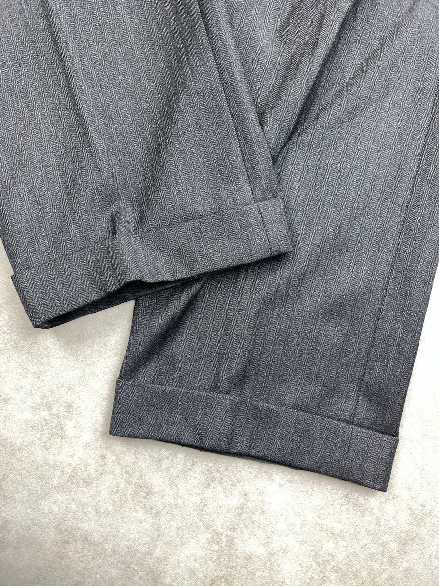 2010s Dior Dark Grey Wool Pleated Pants by Kris Van Assche XGSrYHMO 8