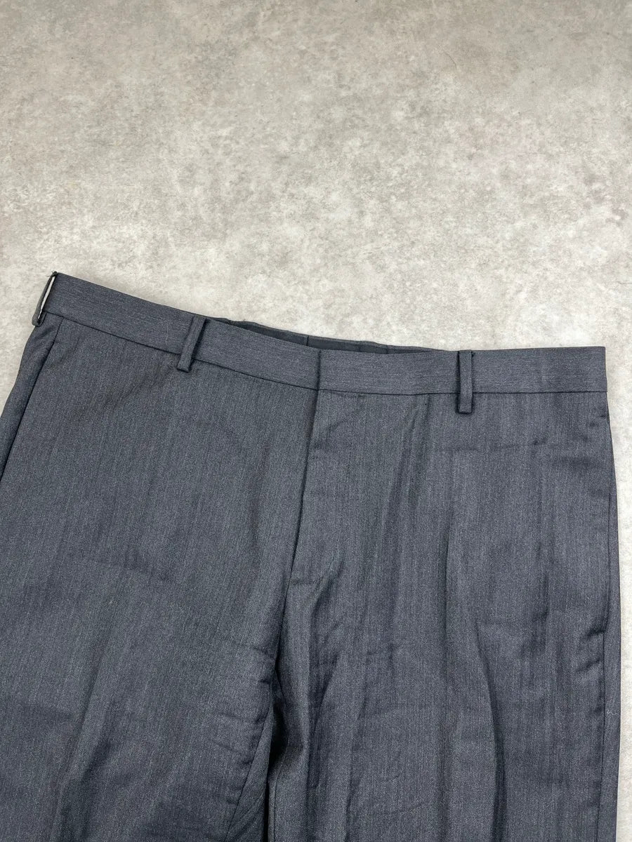 2010s Dior Dark Grey Wool Pleated Pants by Kris Van Assche XGSrYHMO 5