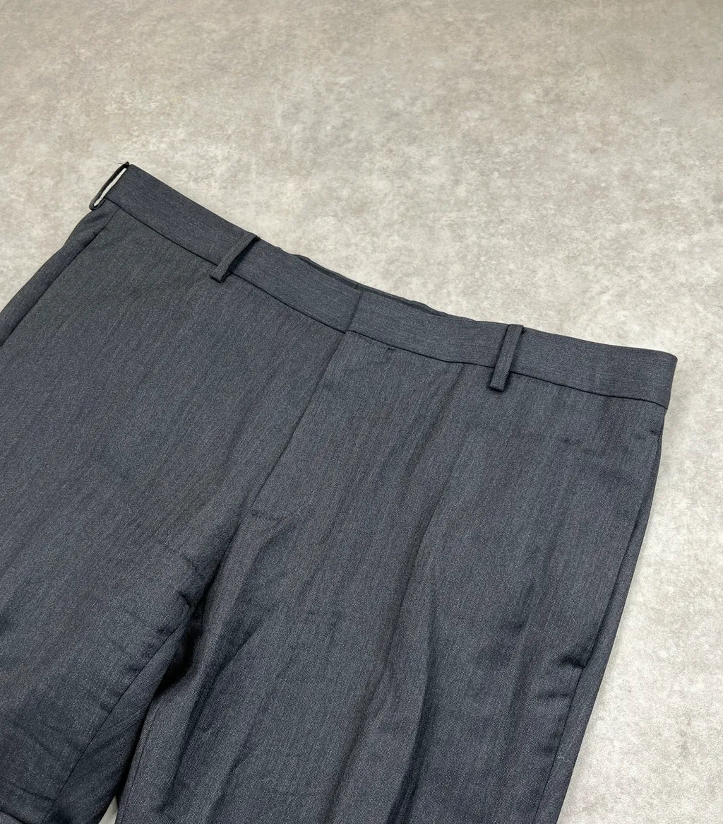 2010s Dior Dark Grey Wool Pleated Pants by Kris Van Assche XGSrYHMO 7