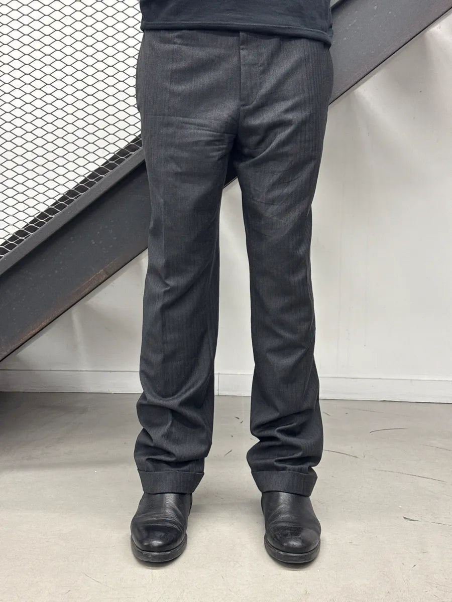 2010s Dior Dark Grey Wool Pleated Pants by Kris Van Assche XGSrYHMO 1