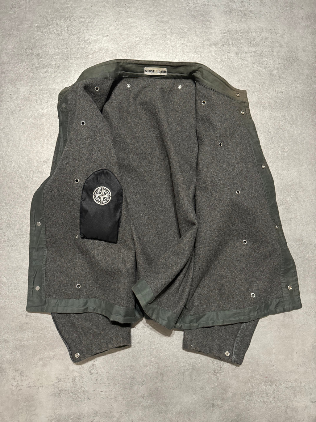 1990s Stone Island Grey Reversed Effect Mao Jacket (M) - 3