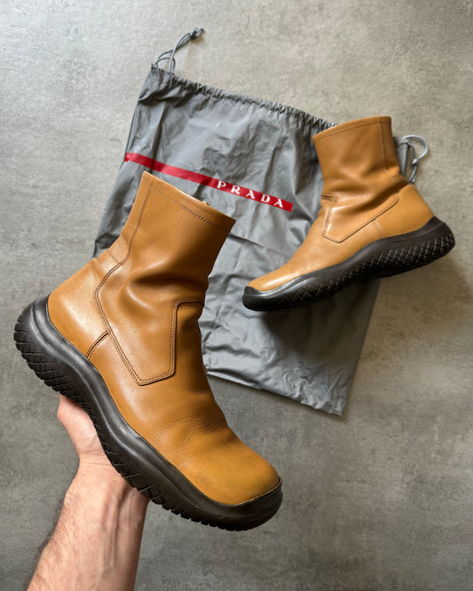 FW1999 Prada Camel Premium Leather Boots (40) - 1