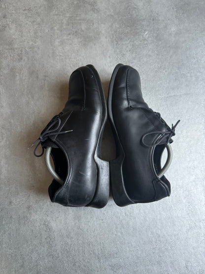 FW1999 Prada Black Leather Derby Square Toe Shoes (40) - 5