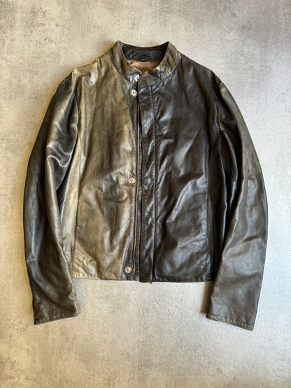 AW2019 Giorgio Armani Faded Samurai Leather Jacket (M) - 3