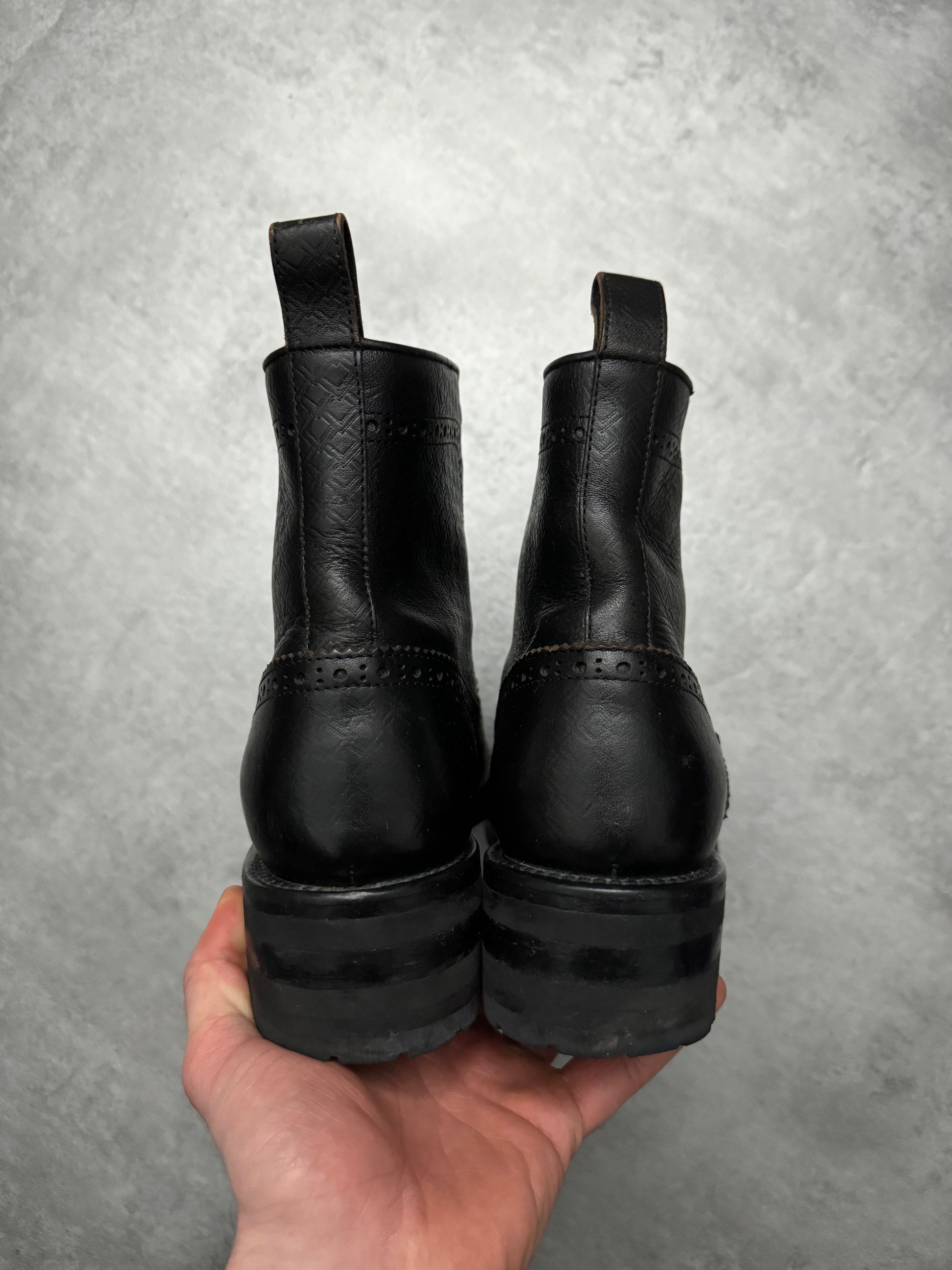 2000s Dsquared2 Black Leather Canadian Sophisticated Boots (41) - 6