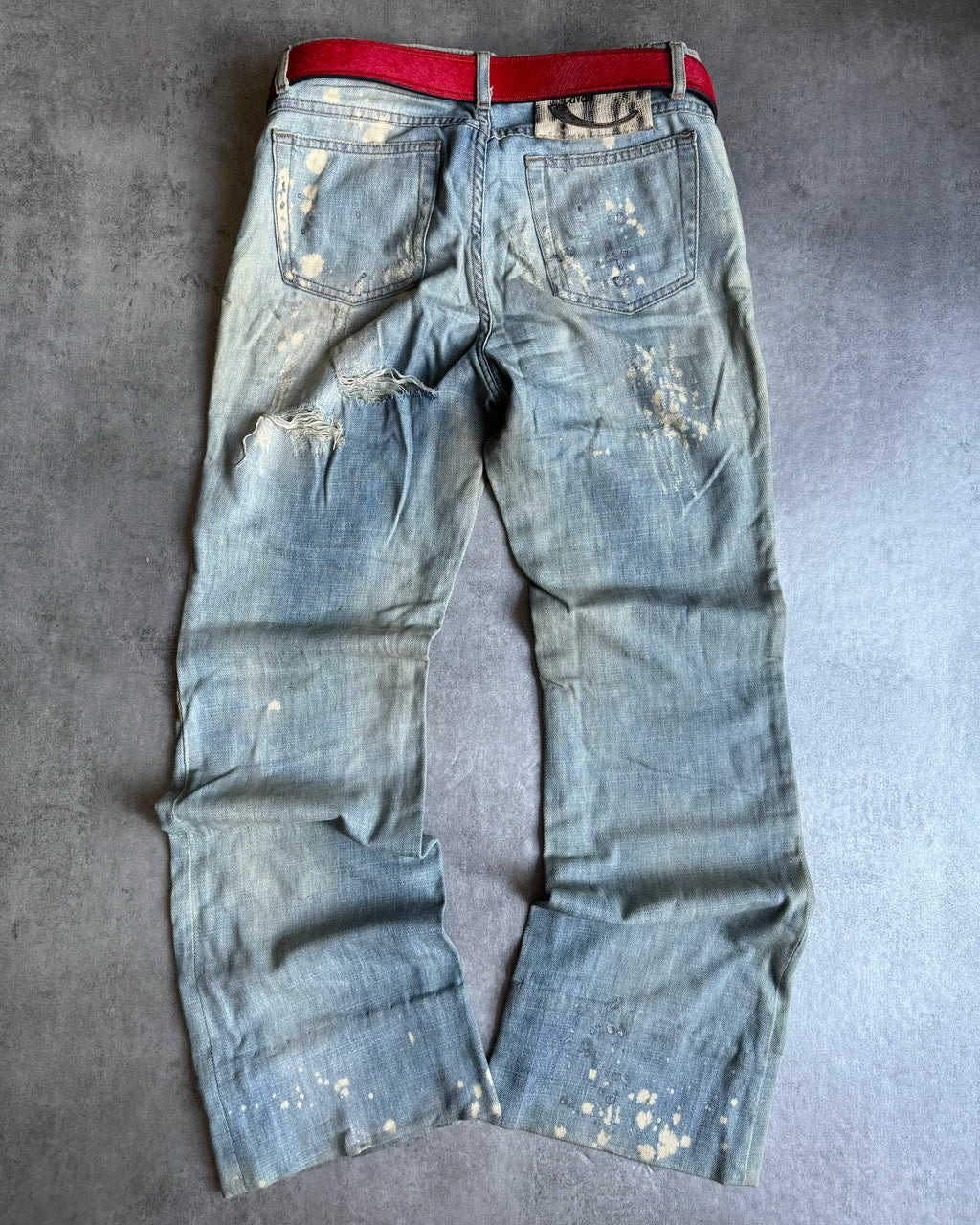 SS2004 Cavalli Red Pony Hair Leather Belt  (OS) - 5