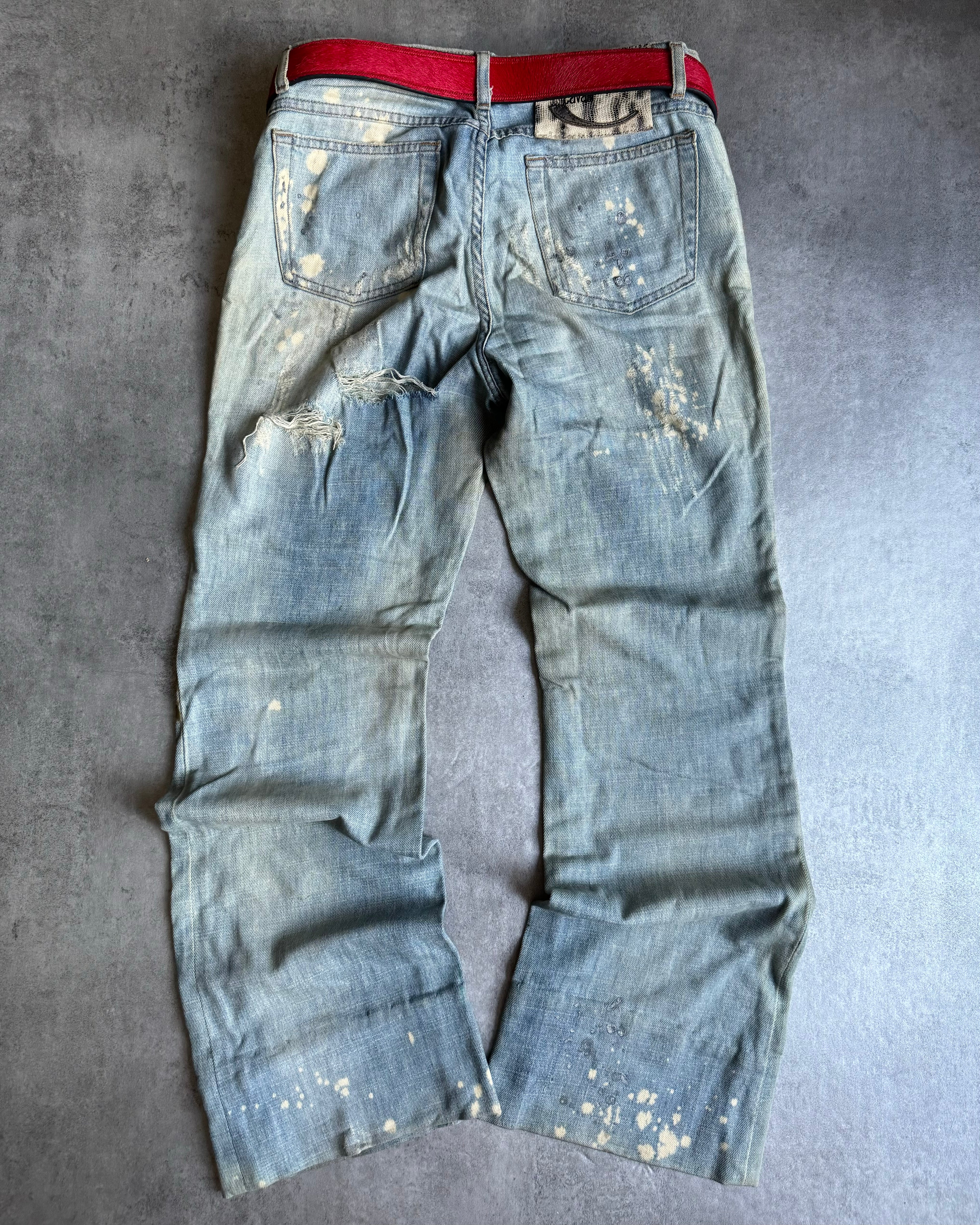 SS2004 Cavalli Red Pony Hair Leather Belt  (OS) - 5