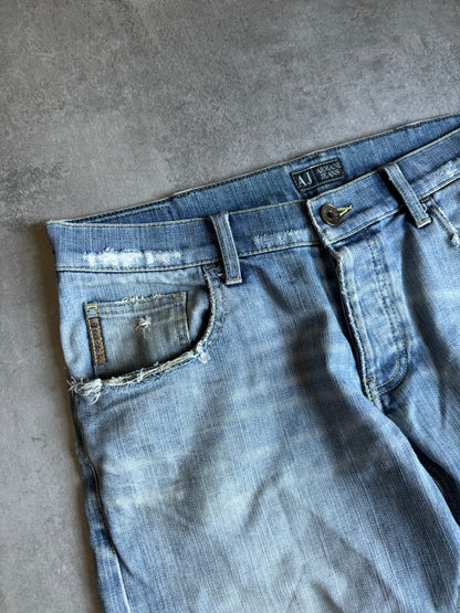 2010s Armani Provocative Blue Cool Denim Jeans (M) - 9