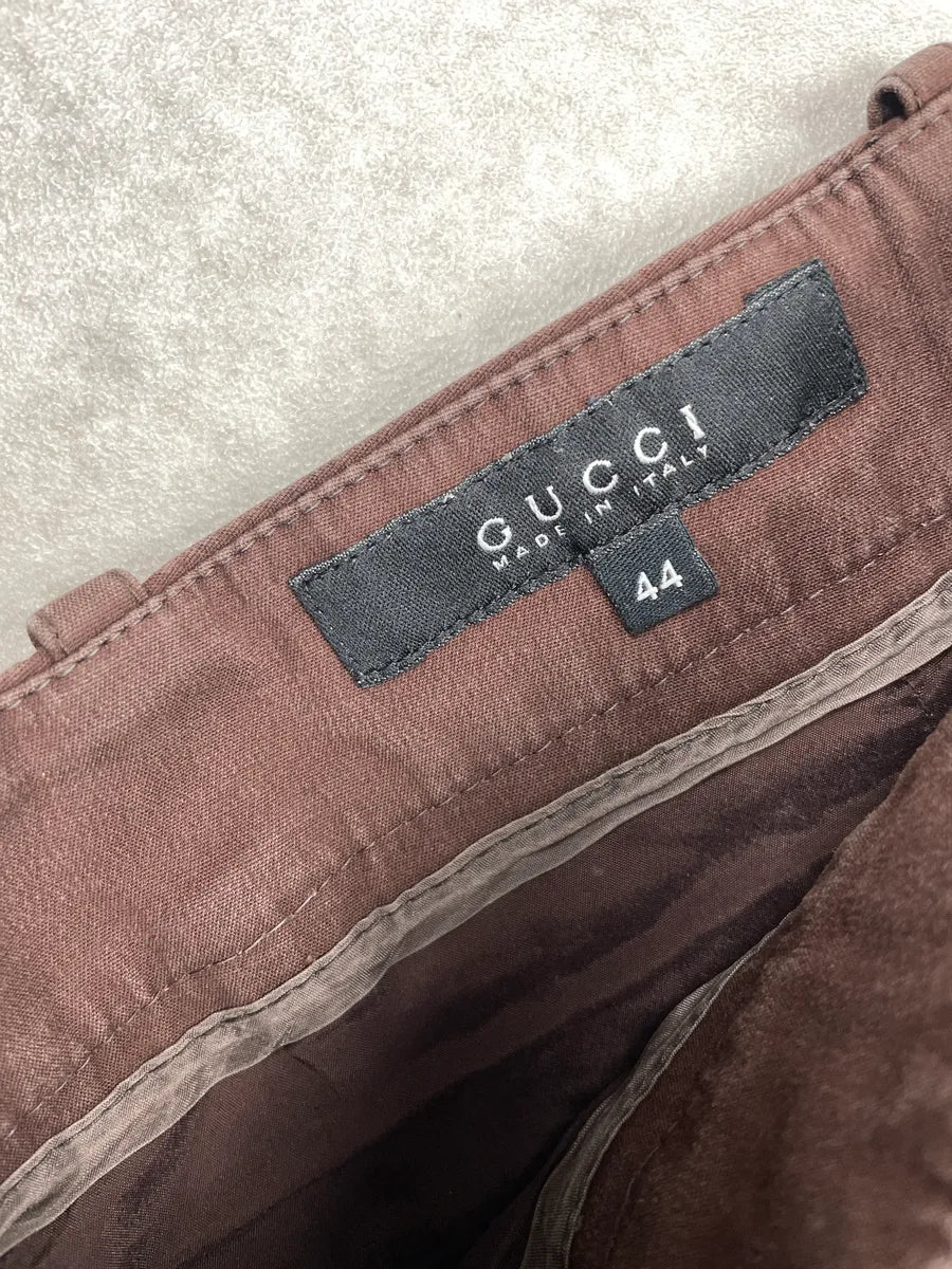 SS2006 Gucci Brown Pleated Tailored Shorts by Frida Giannini XpKHWqDf 7