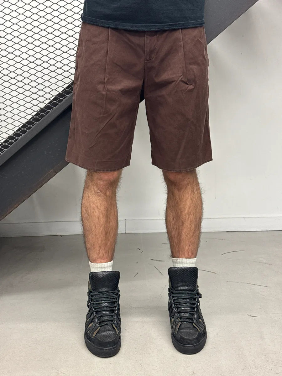 SS2006 Gucci Brown Pleated Tailored Shorts by Frida Giannini XpKHWqDf 0